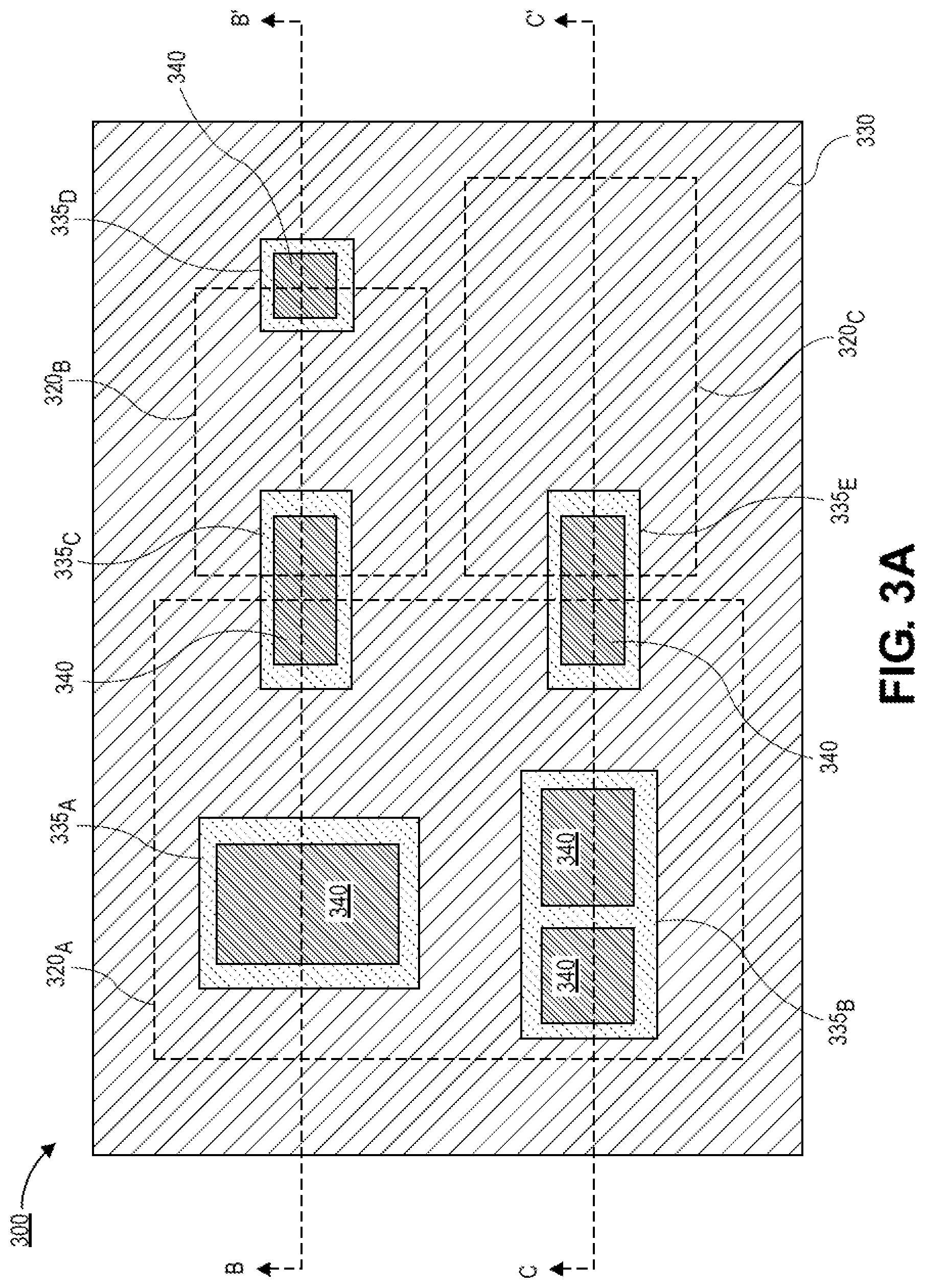 Patent US11824018 Figure 5 – Heterogeneous nested interposer package for IC chips