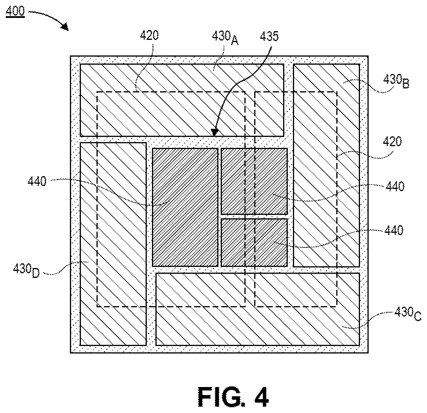 Patent US11824018 Figure 7 – Heterogeneous nested interposer package for IC chips