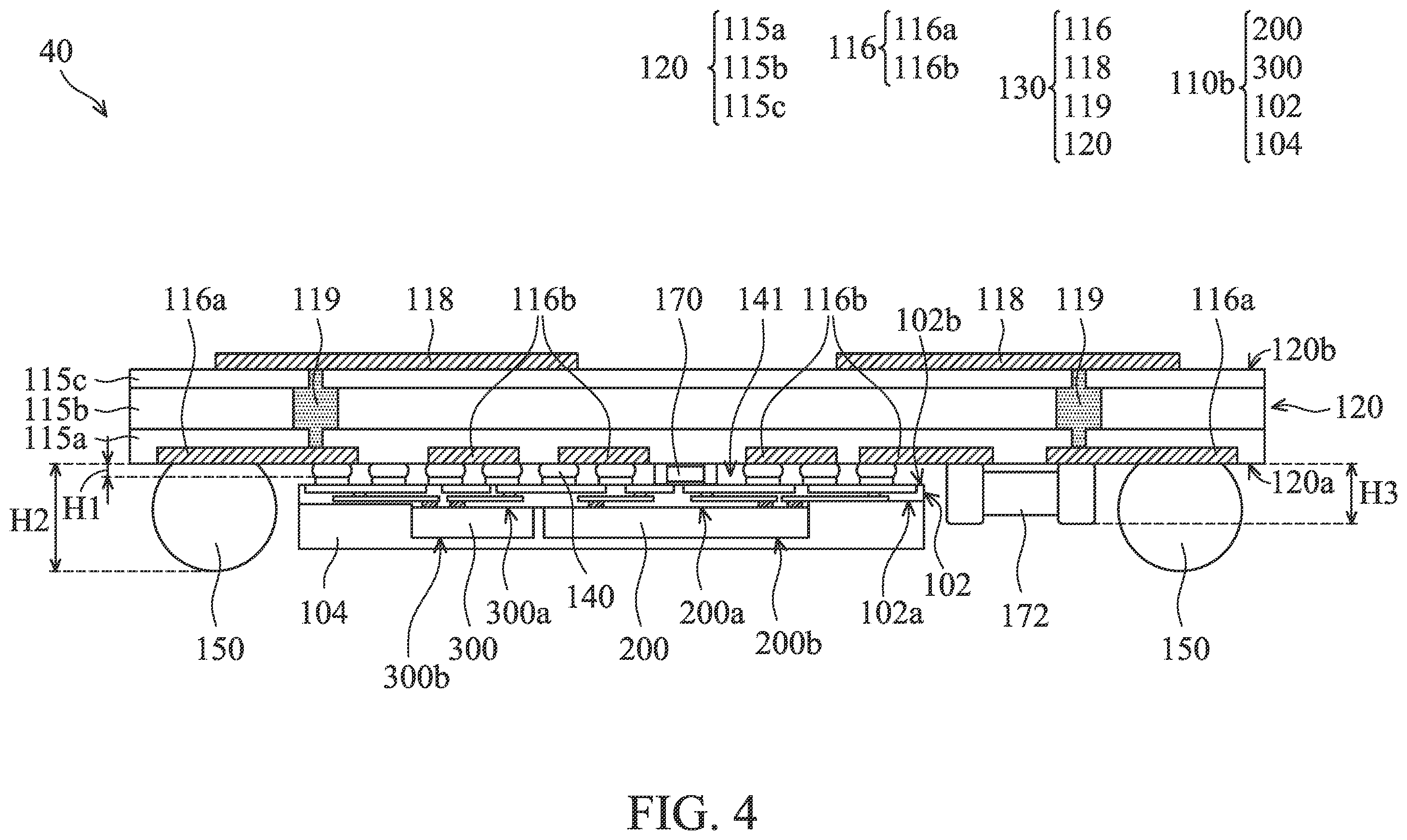 Patent US11824020 Figure 4 – Semiconductor package structure including antenna