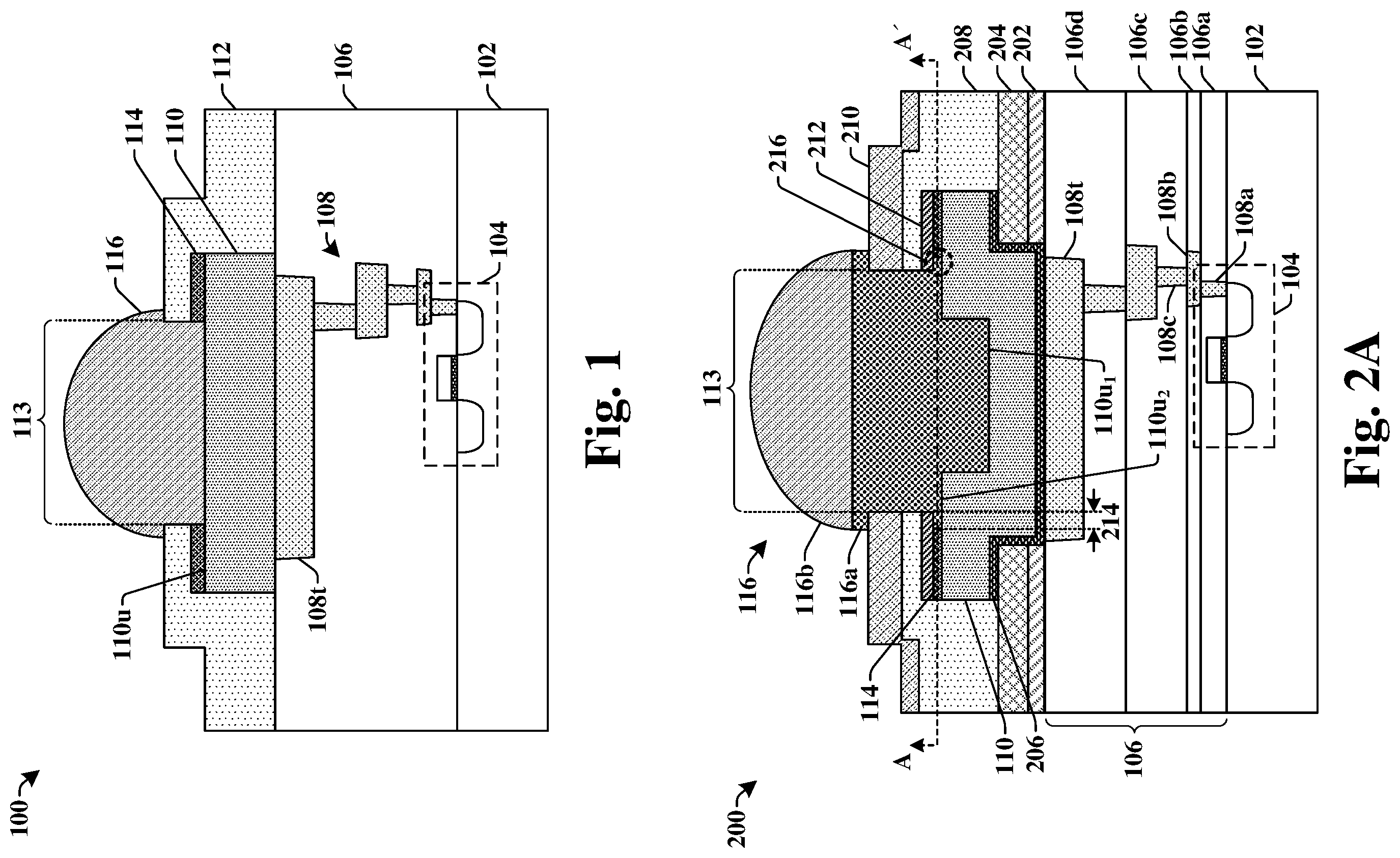 Patent US11824022 Figure 1 – Bond pad with enhanced reliability