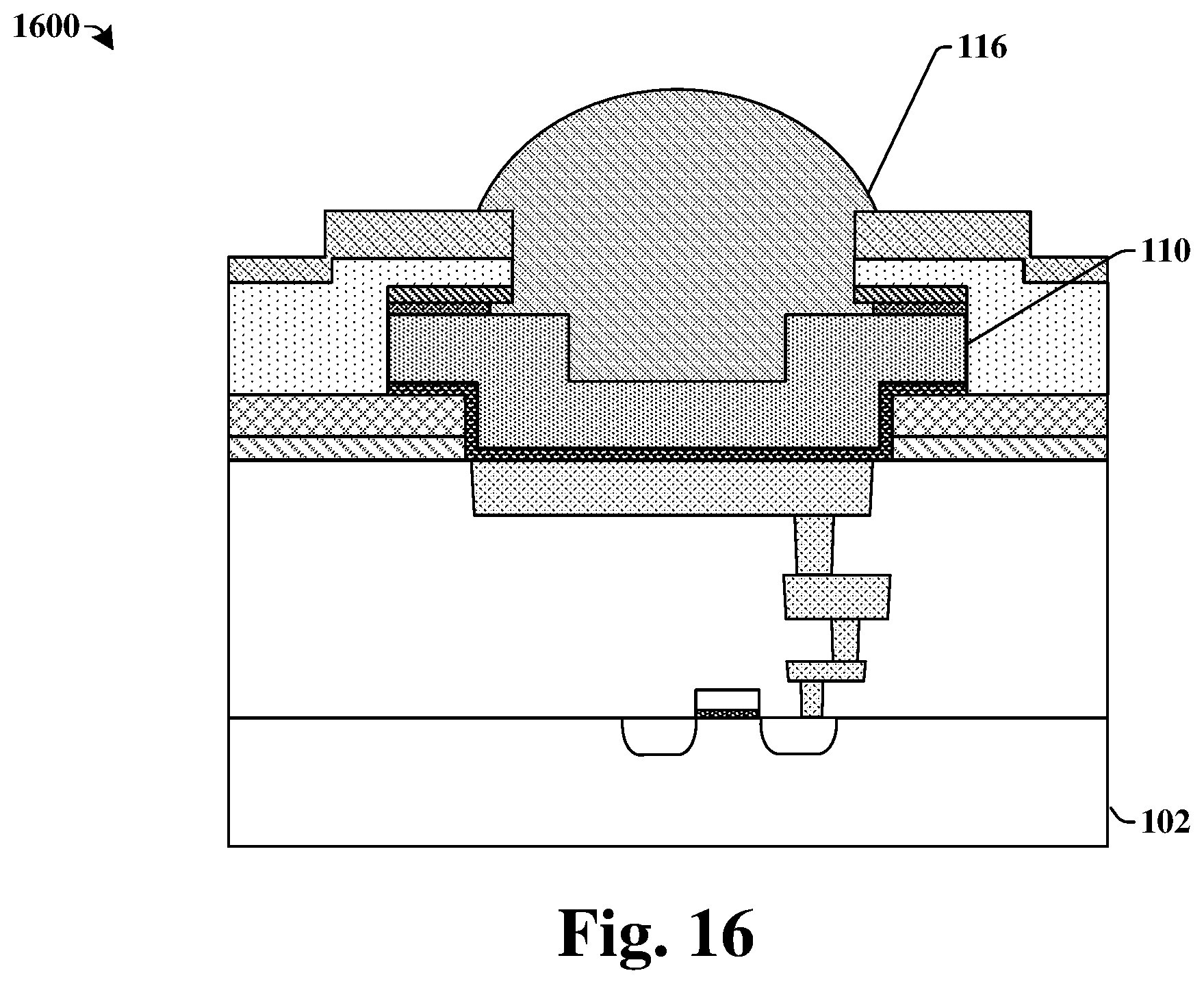 Patent US11824022 Figure 9 – Bond pad with enhanced reliability
