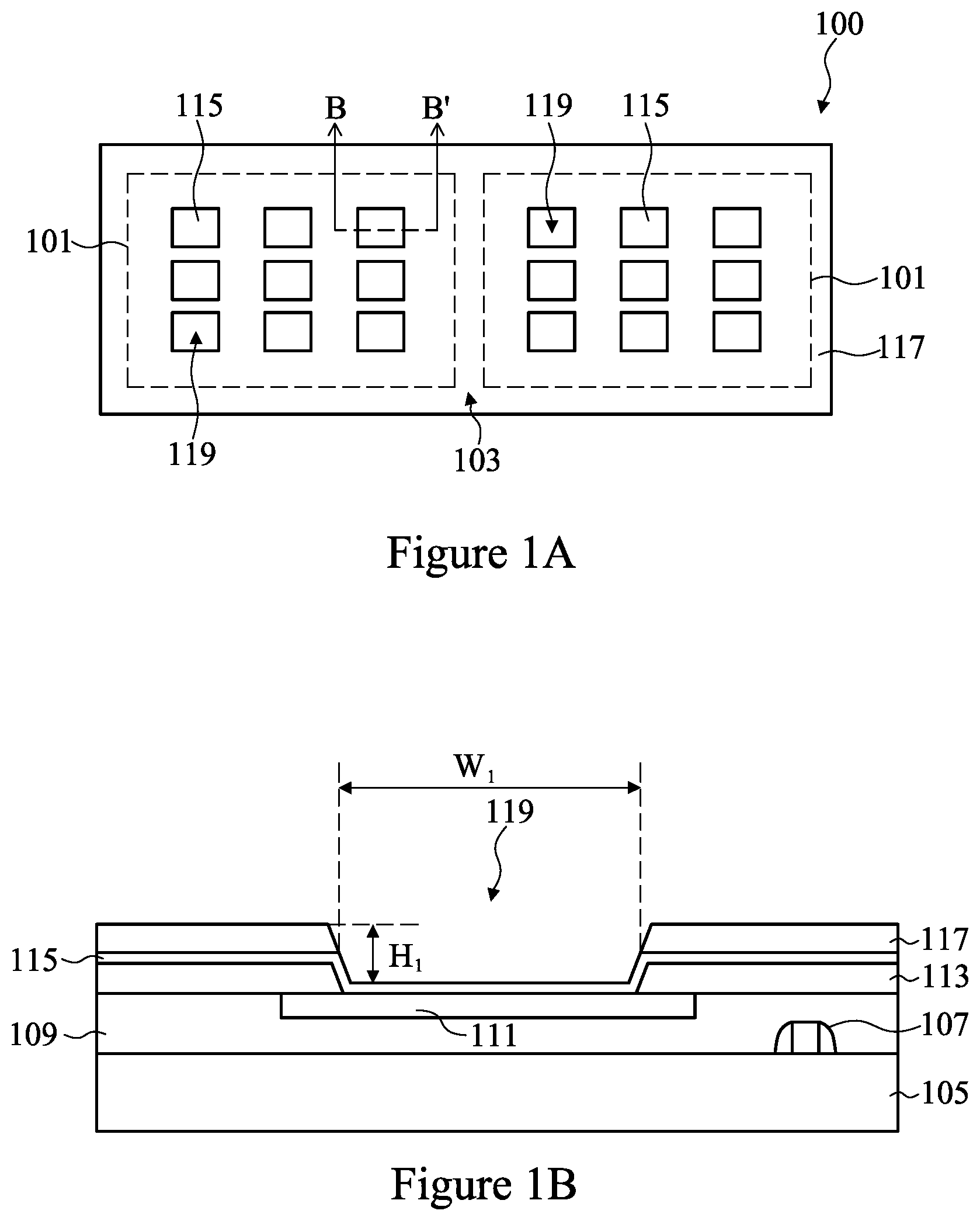 Patent US11824026 Figure 1 – Connector structure and method of forming same