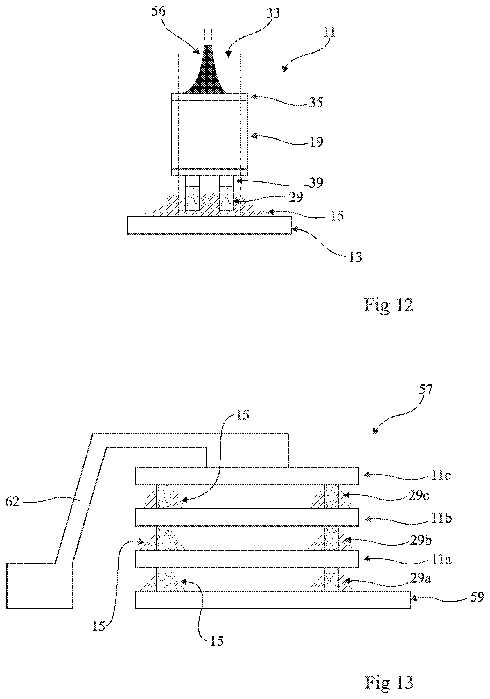 Patent US11824028 Figure 5 – Die with metal pillars