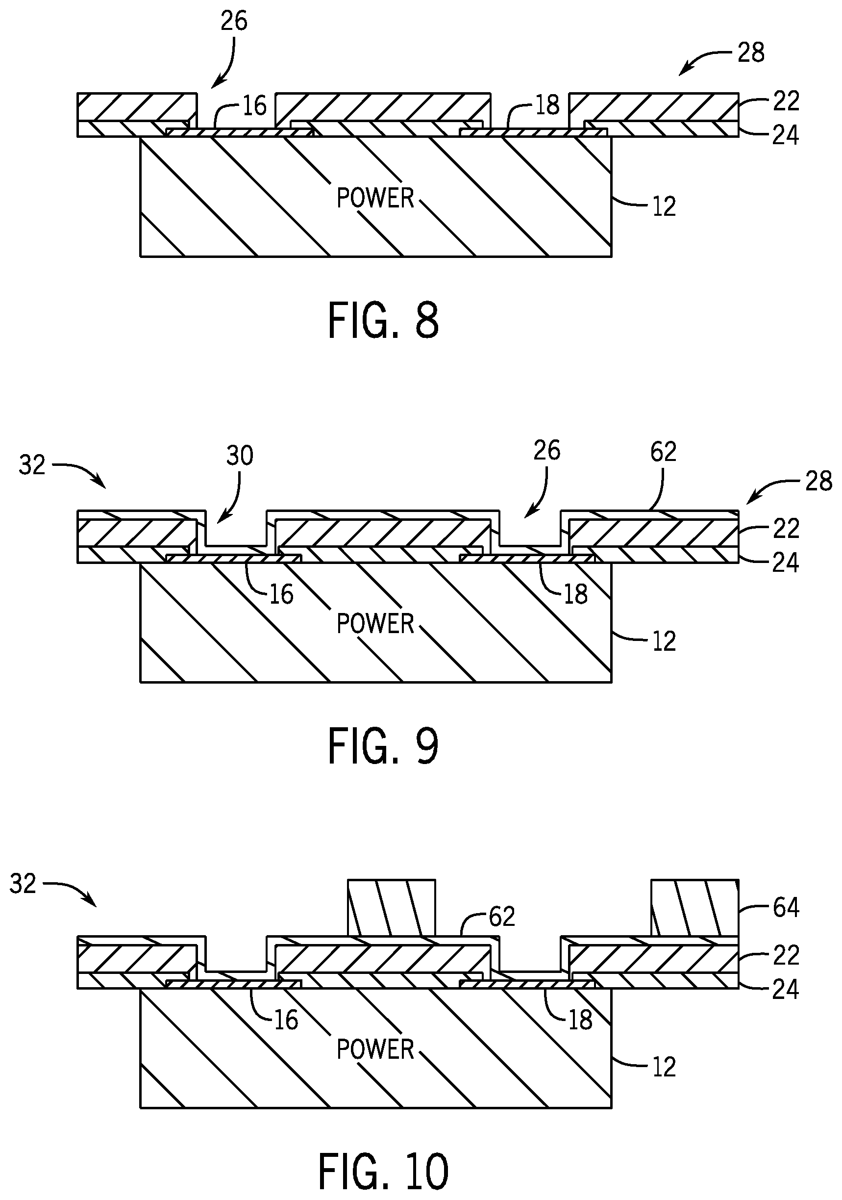 Patent US11824030 Figure 4 – Mechanical punched via formation in electronics package and electronics package formed thereby