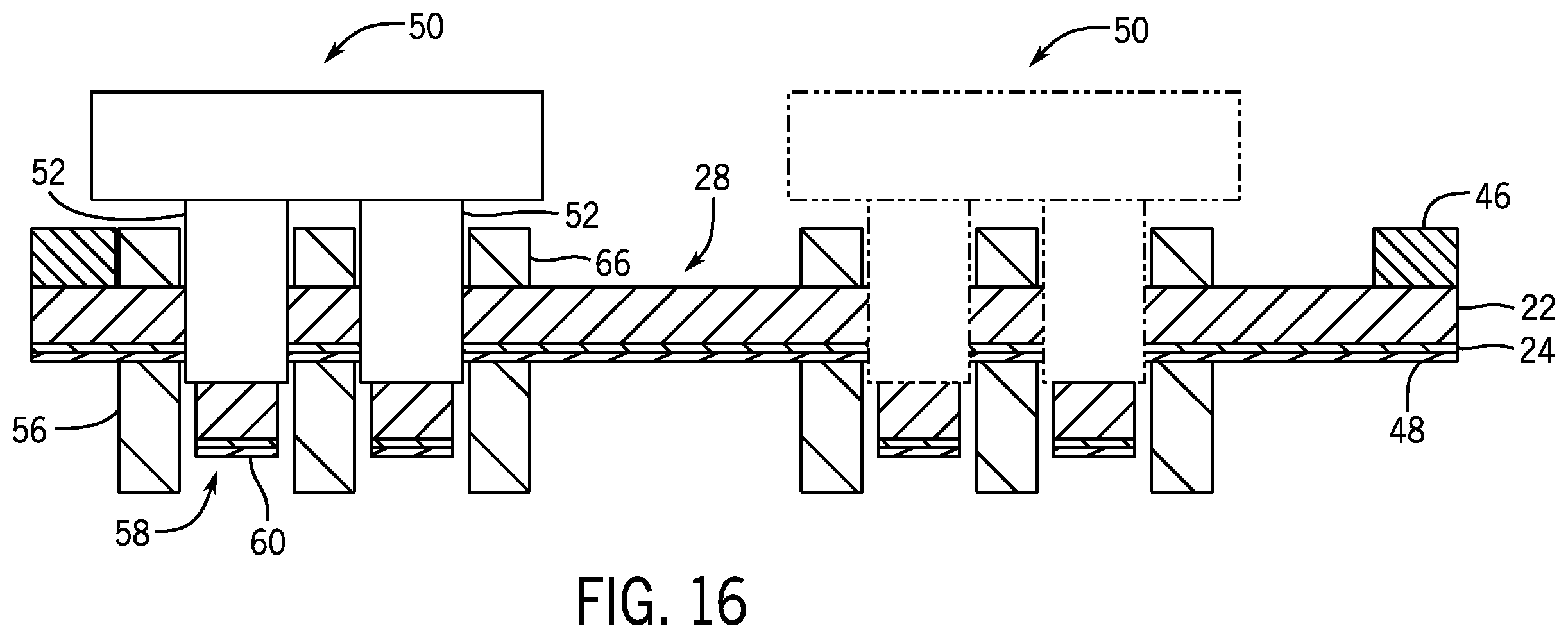 Patent US11824030 Figure 7 – Mechanical punched via formation in electronics package and electronics package formed thereby