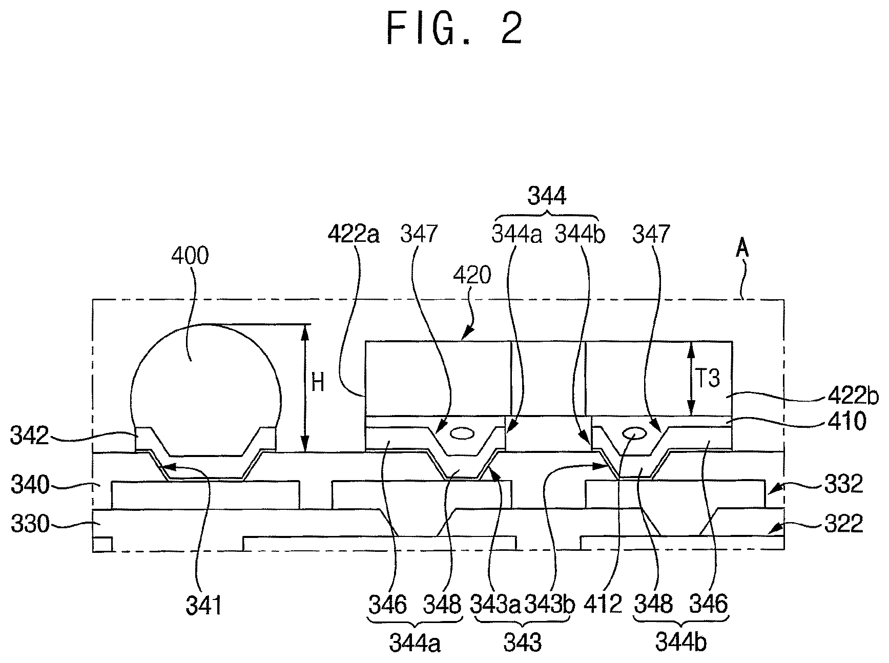 Patent US11824033 Figure 2 – Semiconductor package and method of manufacturing the semiconductor package