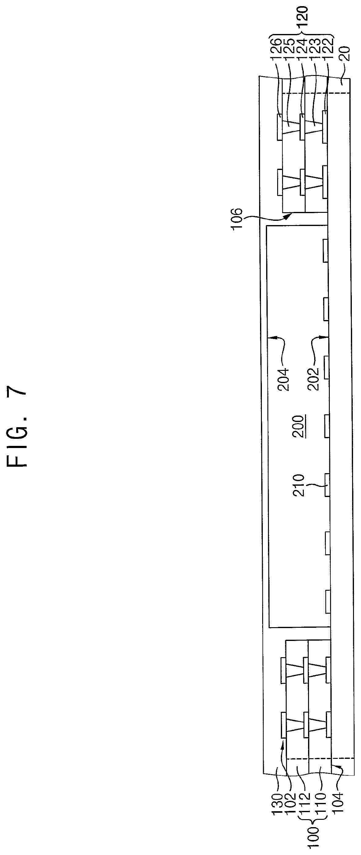 Patent US11824033 Figure 7 – Semiconductor package and method of manufacturing the semiconductor package