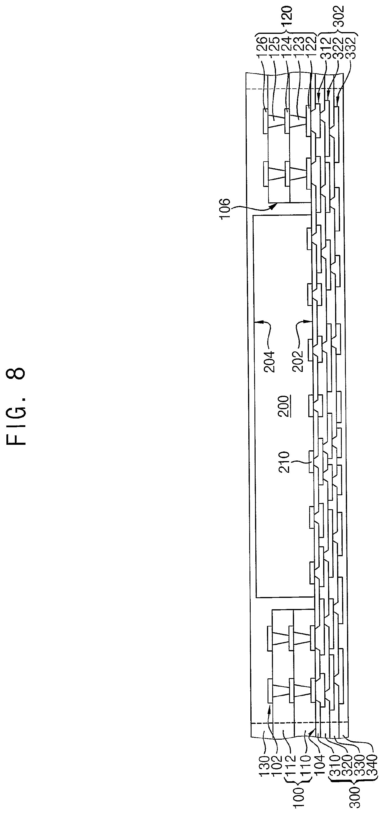 Patent US11824033 Figure 8 – Semiconductor package and method of manufacturing the semiconductor package