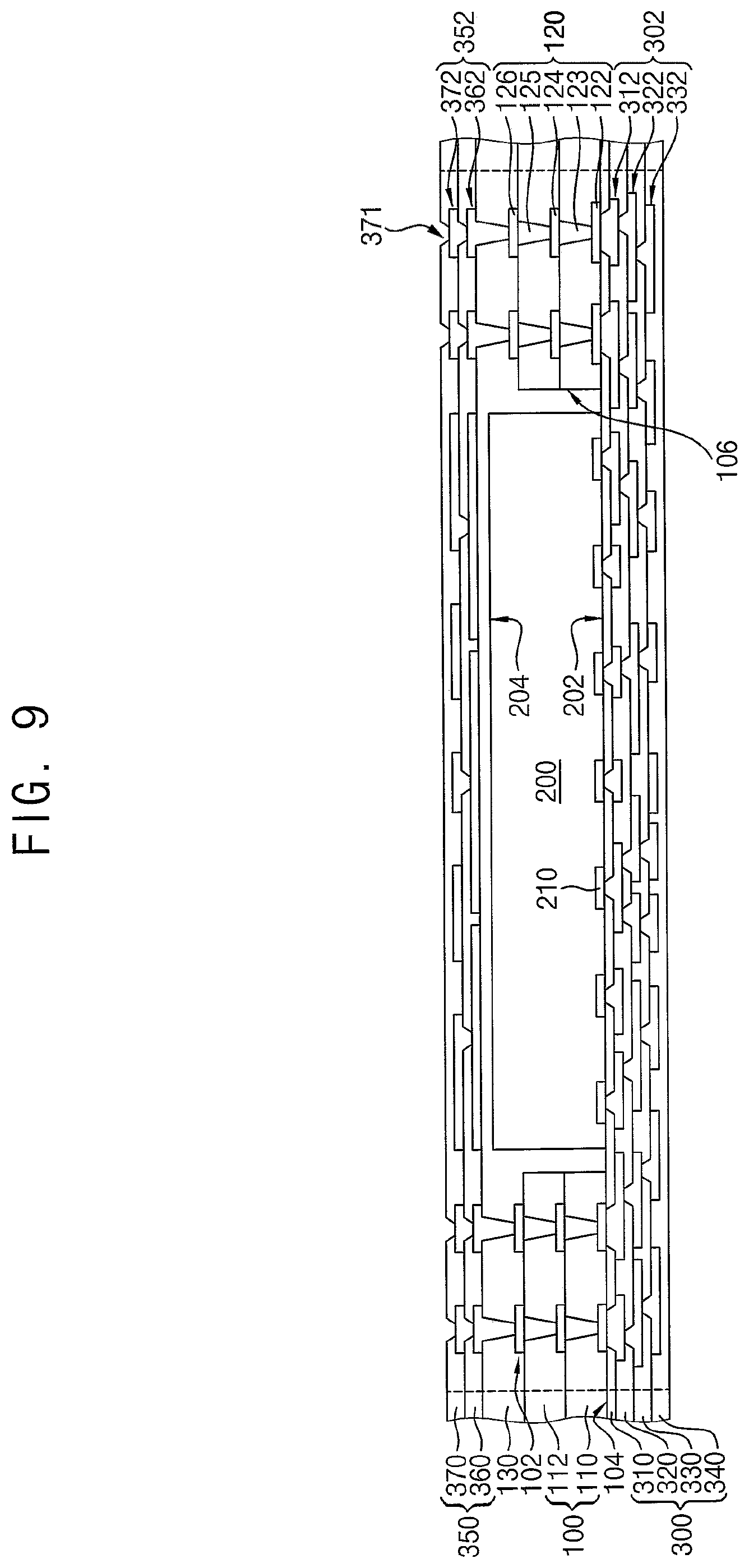 Patent US11824033 Figure 9 – Semiconductor package and method of manufacturing the semiconductor package