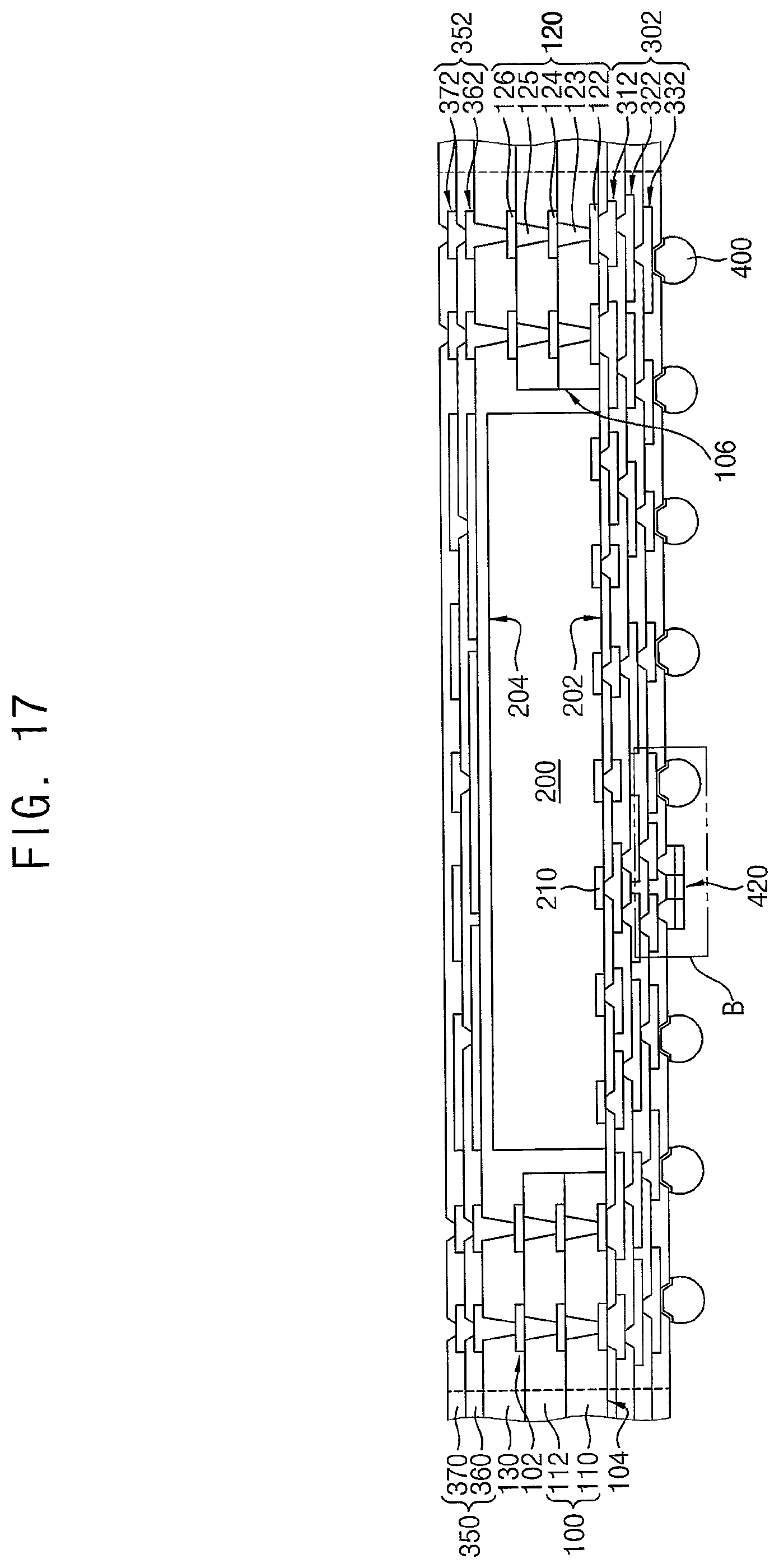 Patent US11824033 Figure 16 – Semiconductor package and method of manufacturing the semiconductor package