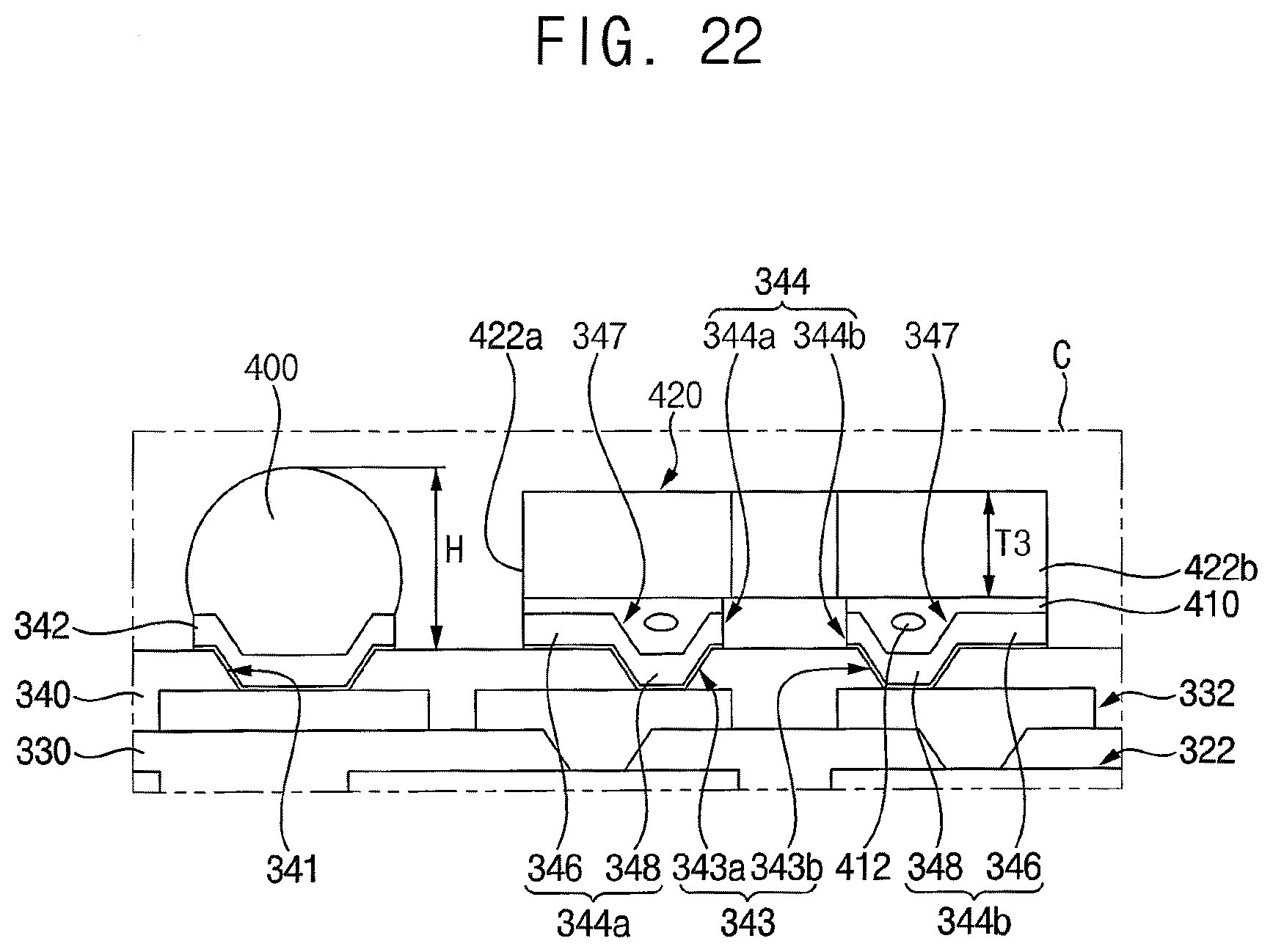 Patent US11824033 Figure 20 – Semiconductor package and method of manufacturing the semiconductor package