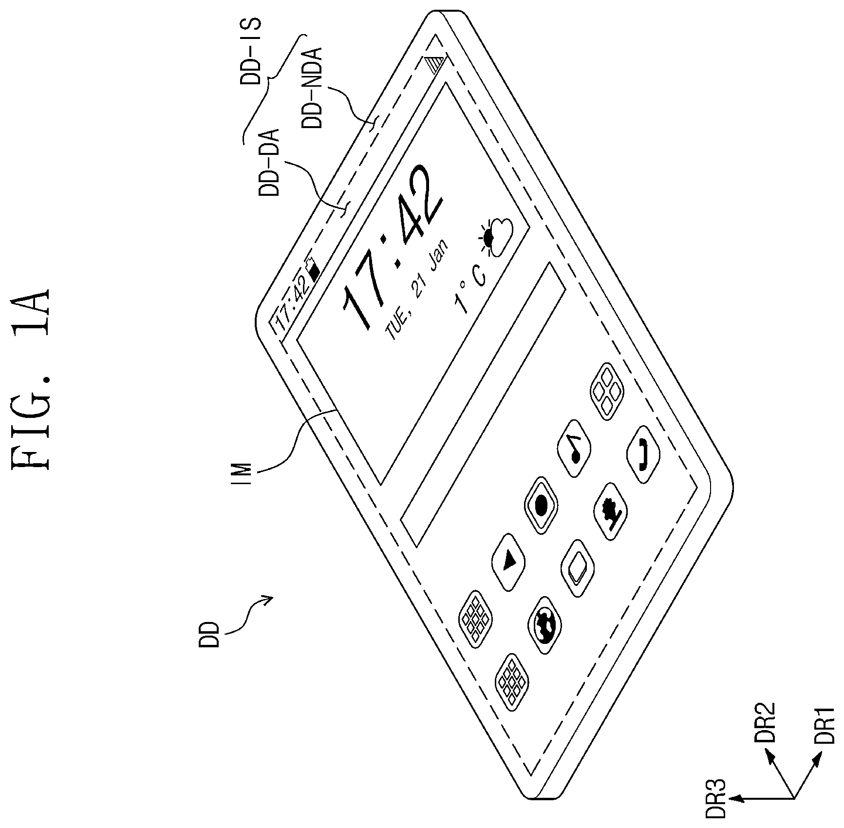 Patent US11824034 Figure 1 – Display device including adhesive film with conductive ball