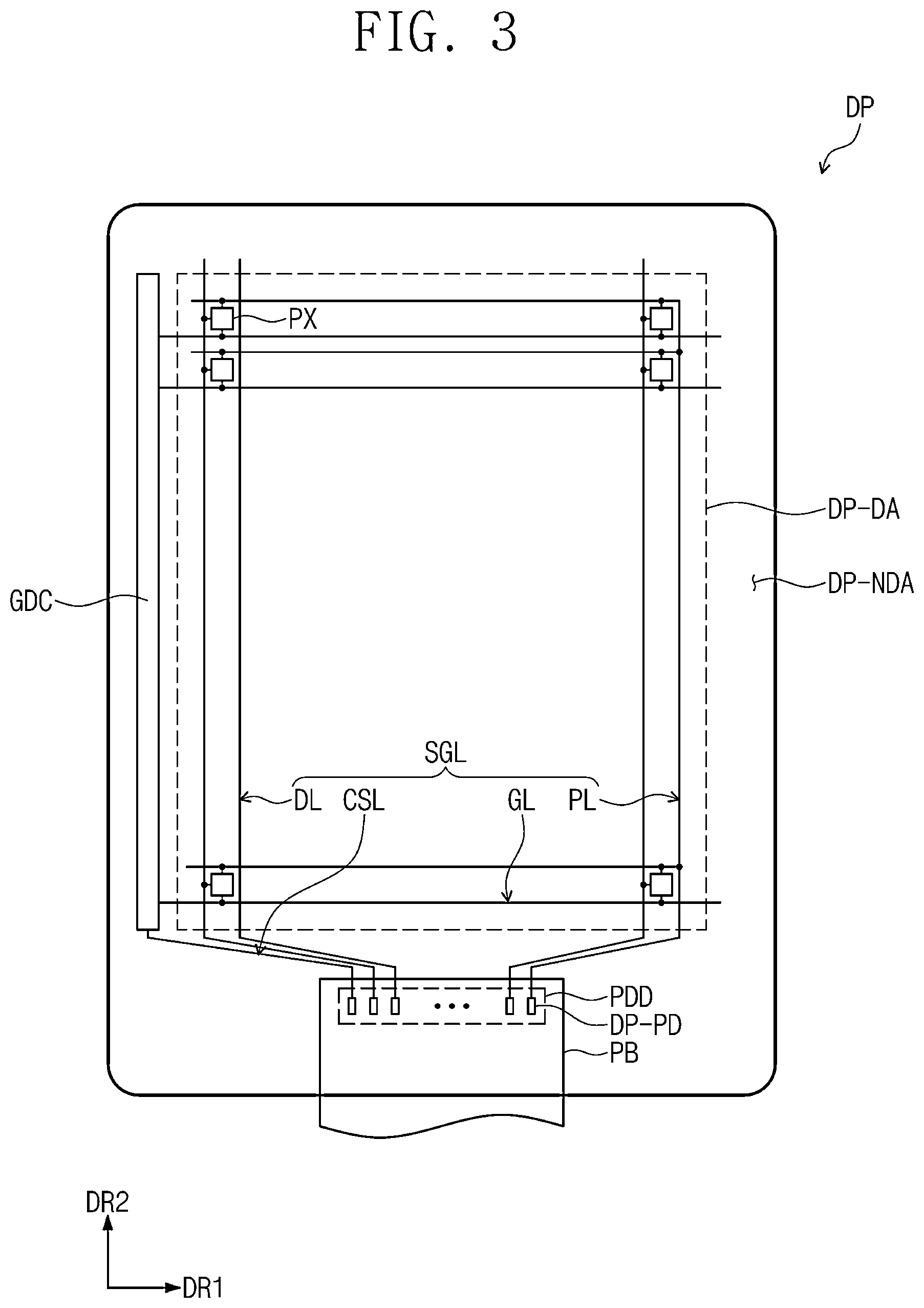 Patent US11824034 Figure 4 – Display device including adhesive film with conductive ball