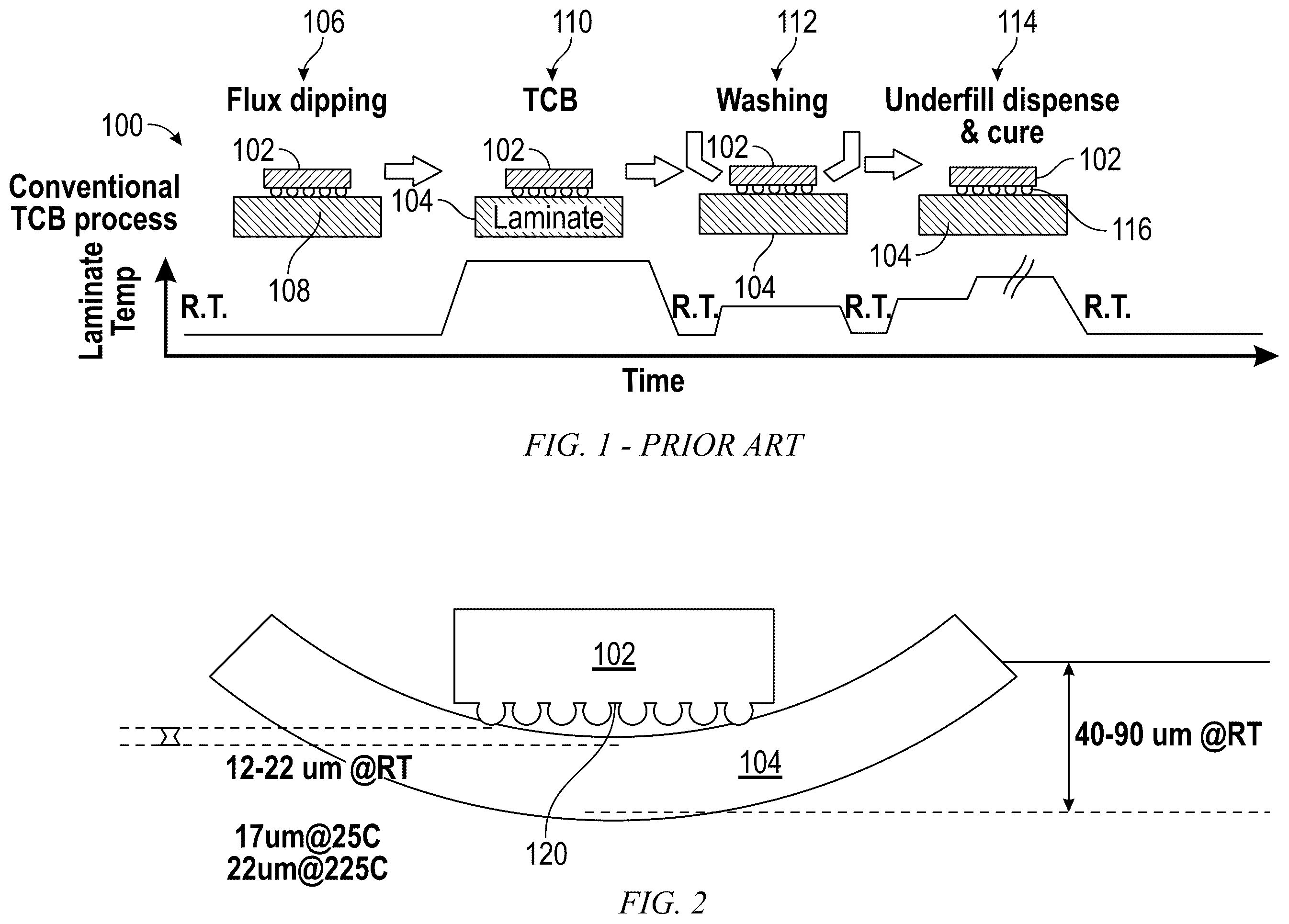 Patent US11824037 Figure 1 – Assembly of a chip to a substrate