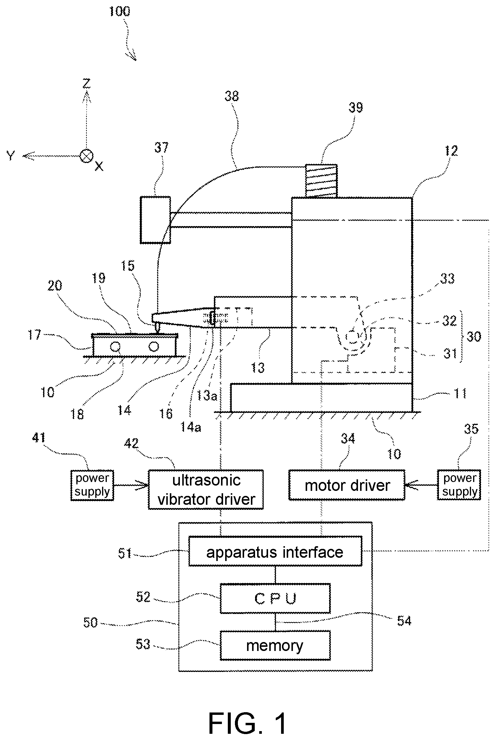 Patent US11824038 Figure 1 – Wire bonding apparatus