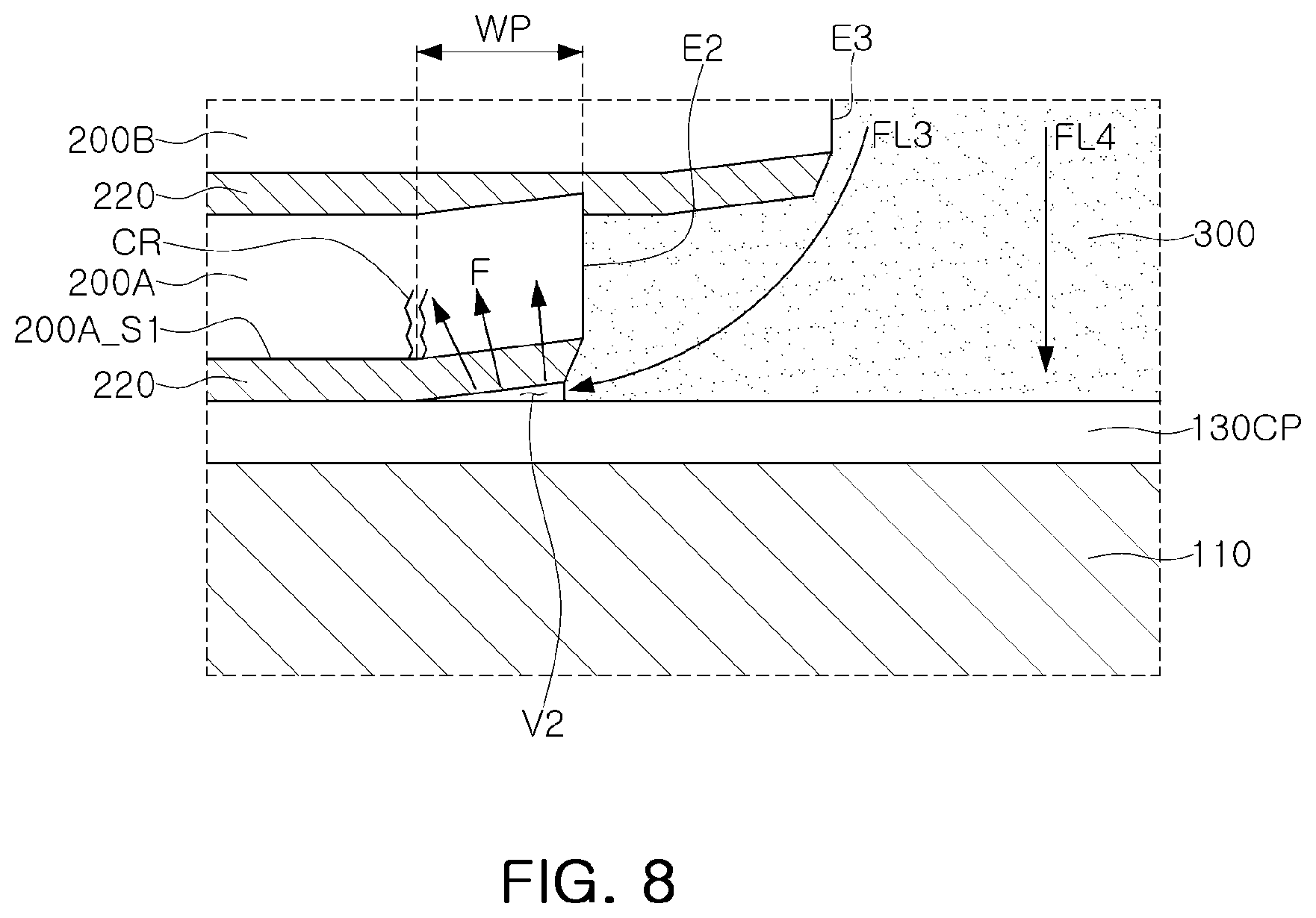 Patent US11824043 Figure 8 – Semiconductor package