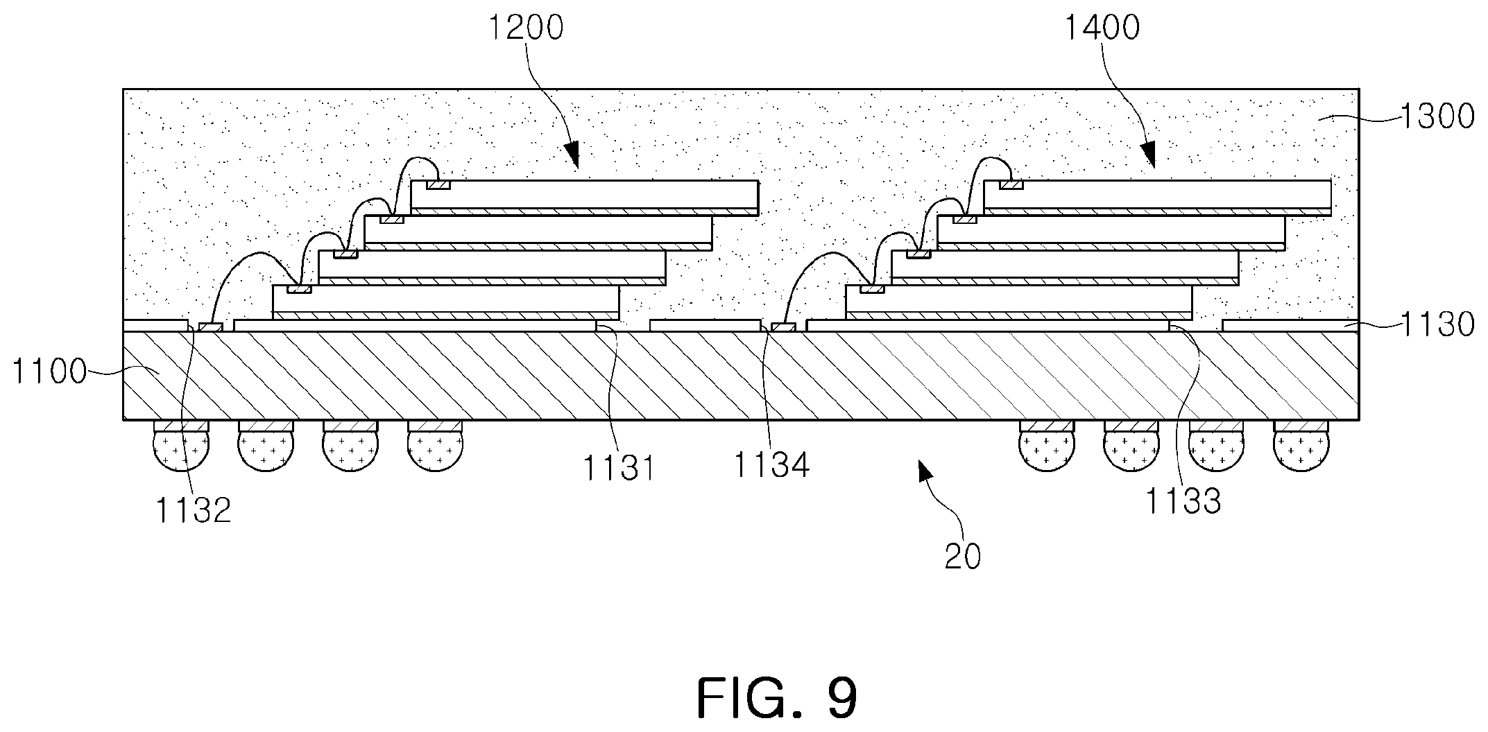 Patent US11824043 Figure 9 – Semiconductor package