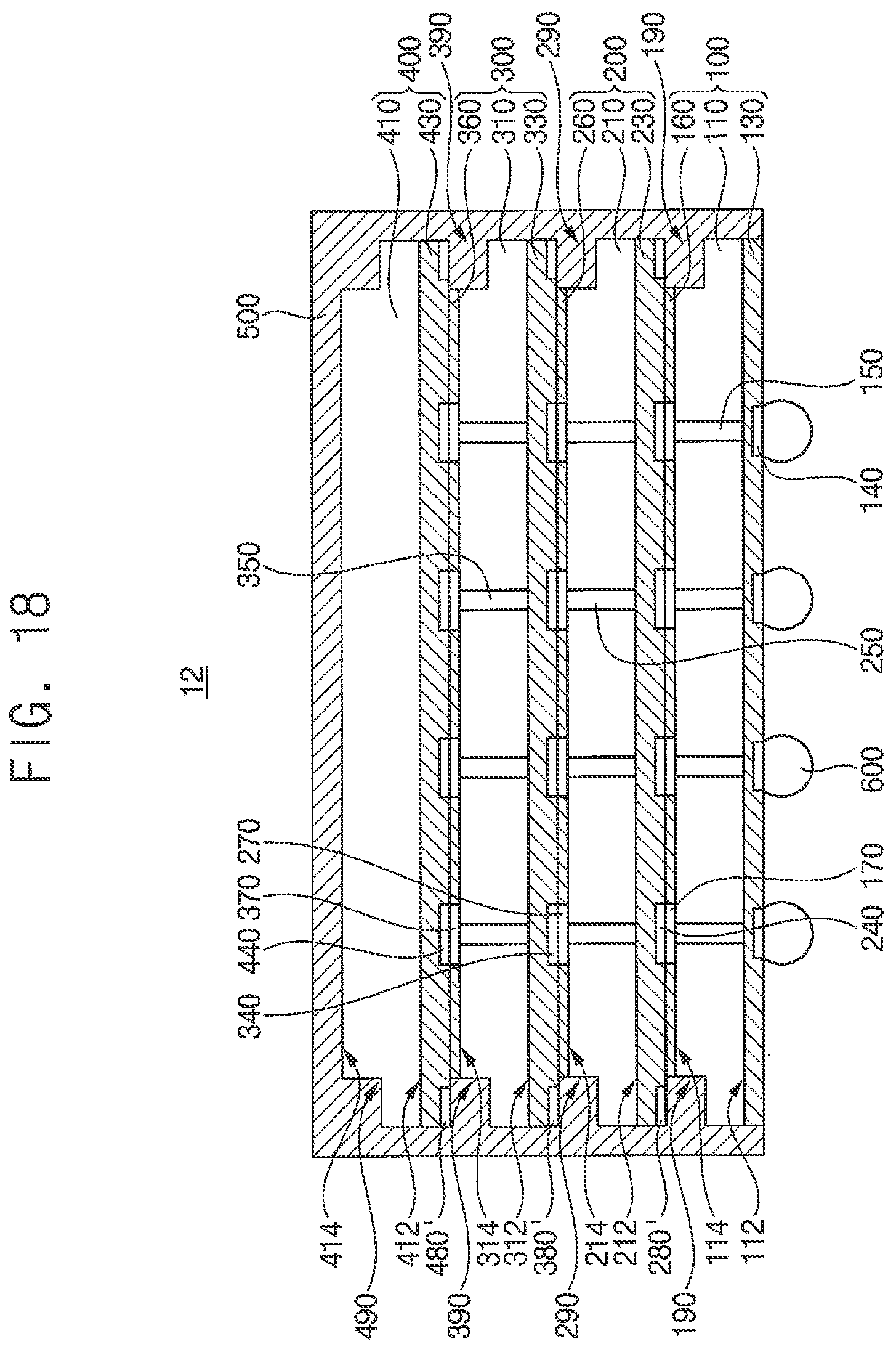 Patent US11824045 Figure 17 – Semiconductor package and method of manufacturing the semiconductor package