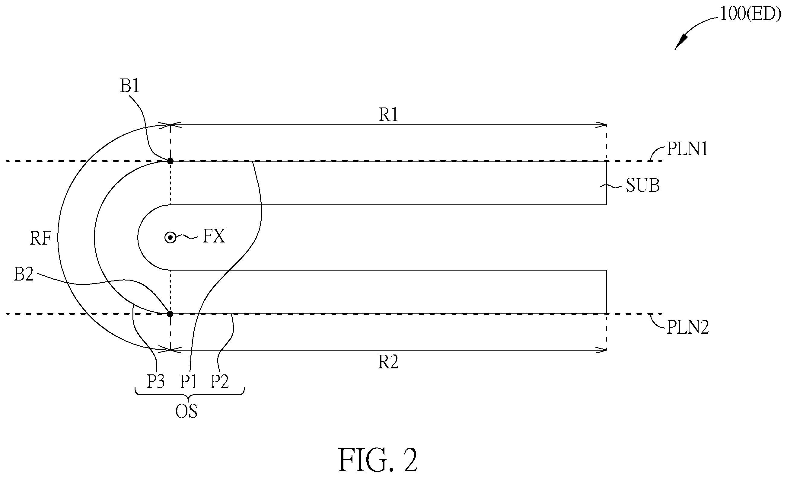 Patent US11824050 Figure 2 – Foldable display device and foldable electronic device