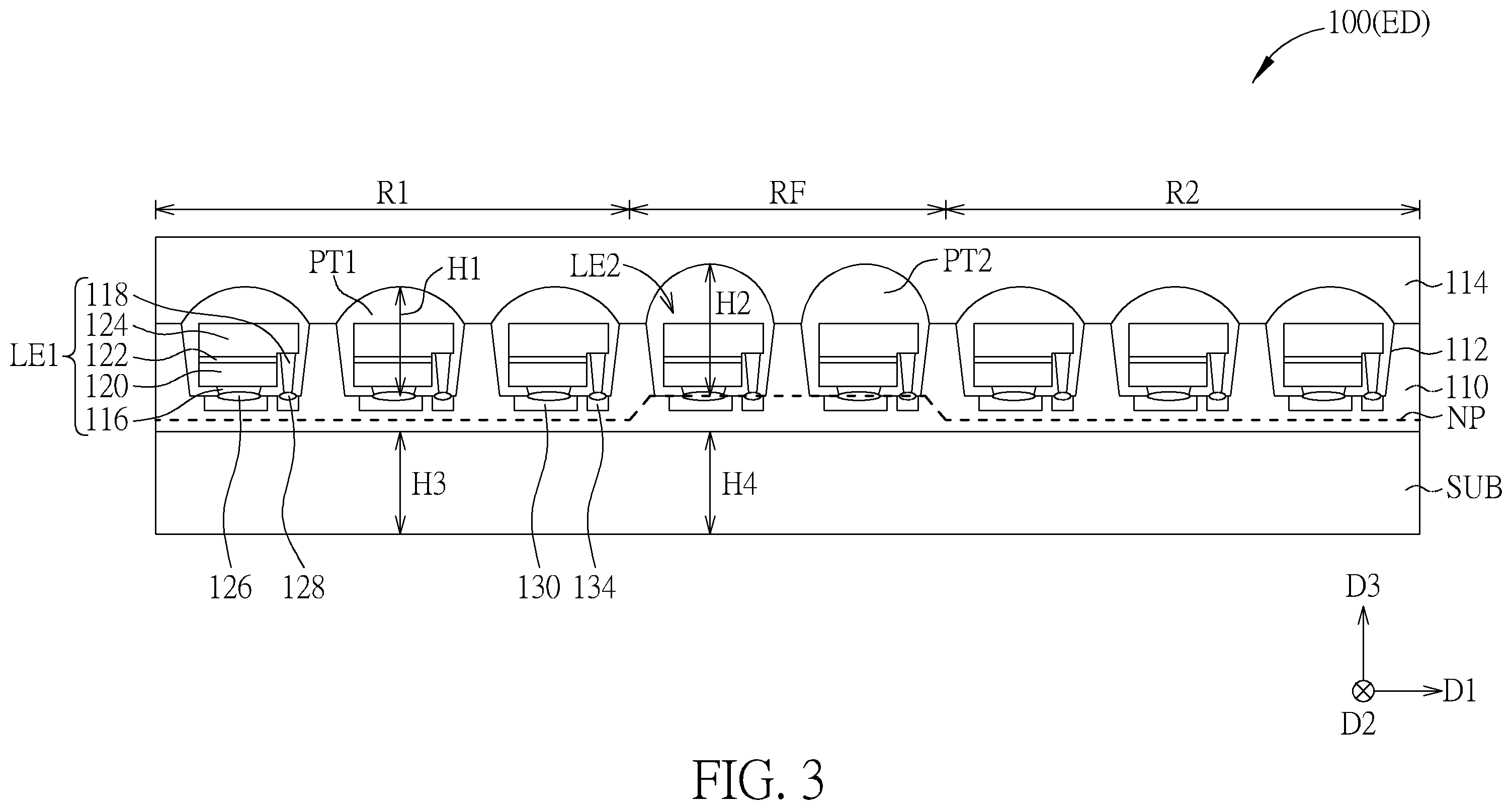 Patent US11824050 Figure 3 – Foldable display device and foldable electronic device