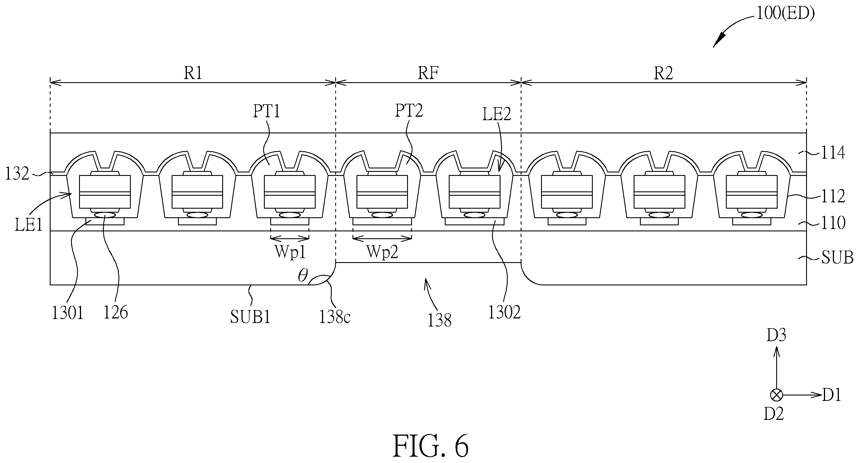 Patent US11824050 Figure 6 – Foldable display device and foldable electronic device