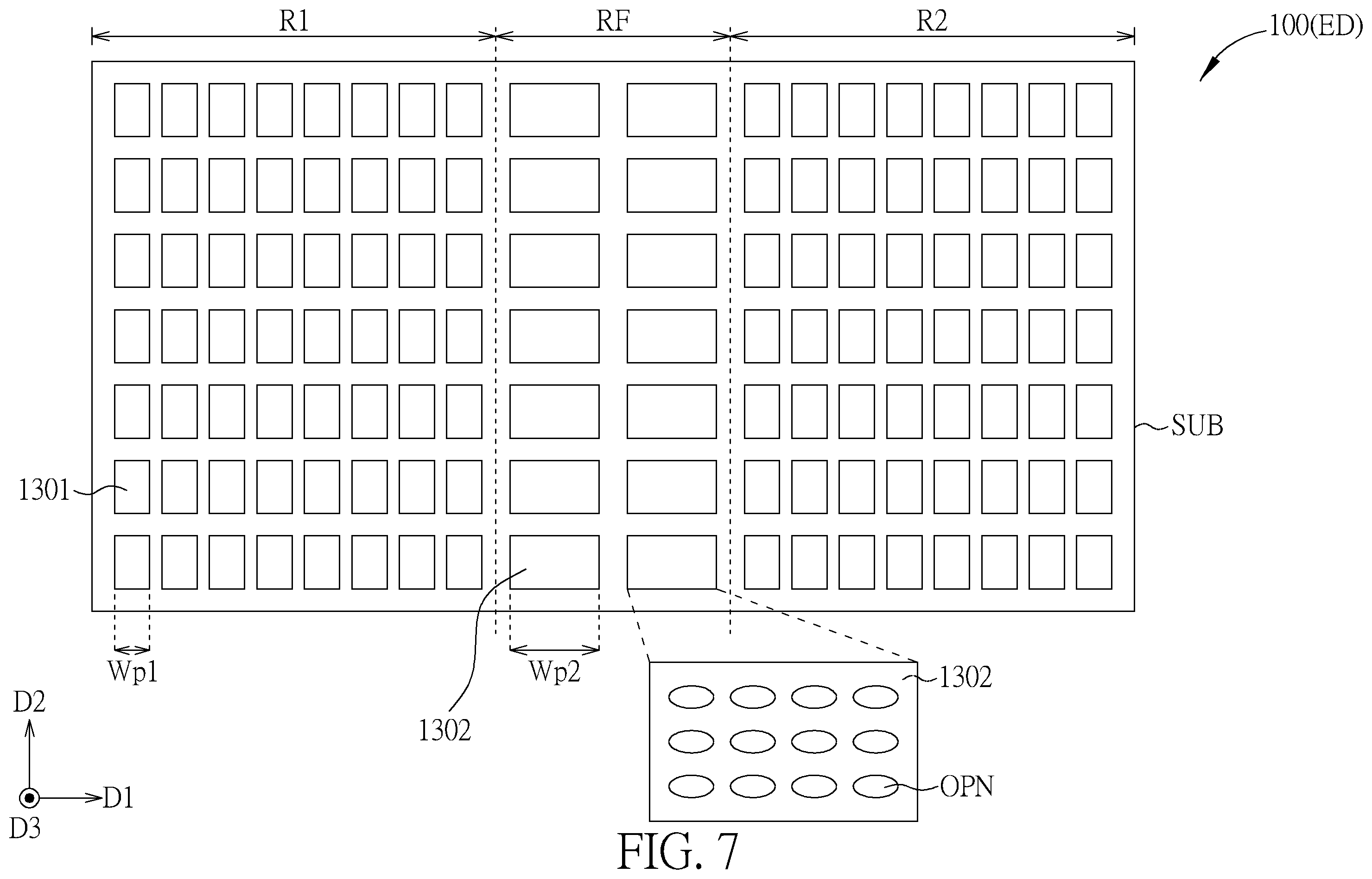 Patent US11824050 Figure 7 – Foldable display device and foldable electronic device