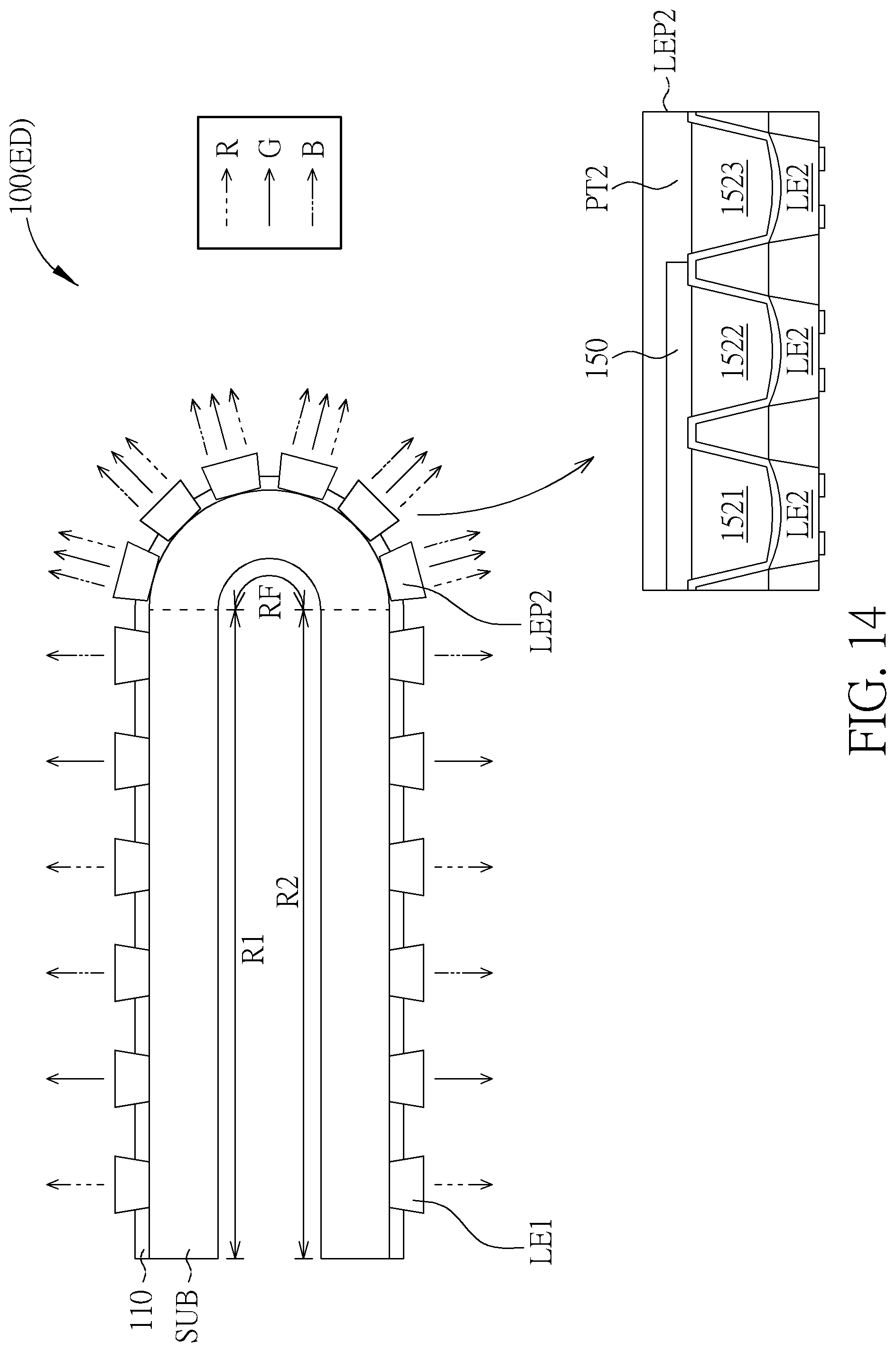 Patent US11824050 Figure 14 – Foldable display device and foldable electronic device