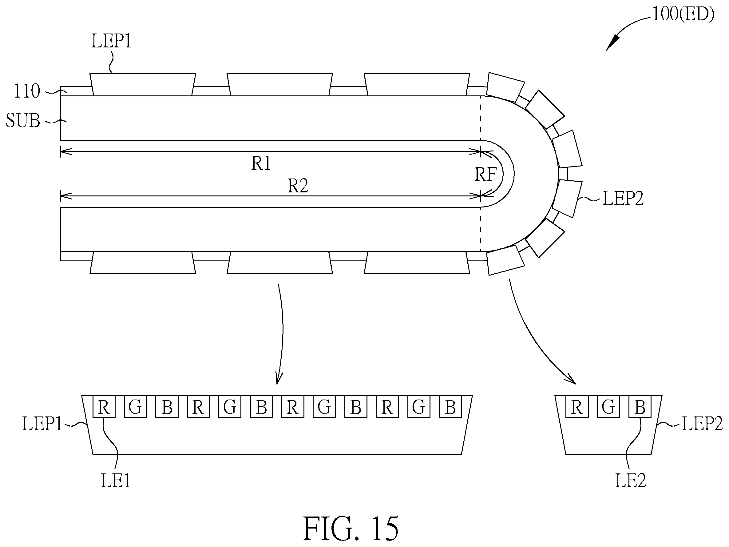 Patent US11824050 Figure 15 – Foldable display device and foldable electronic device