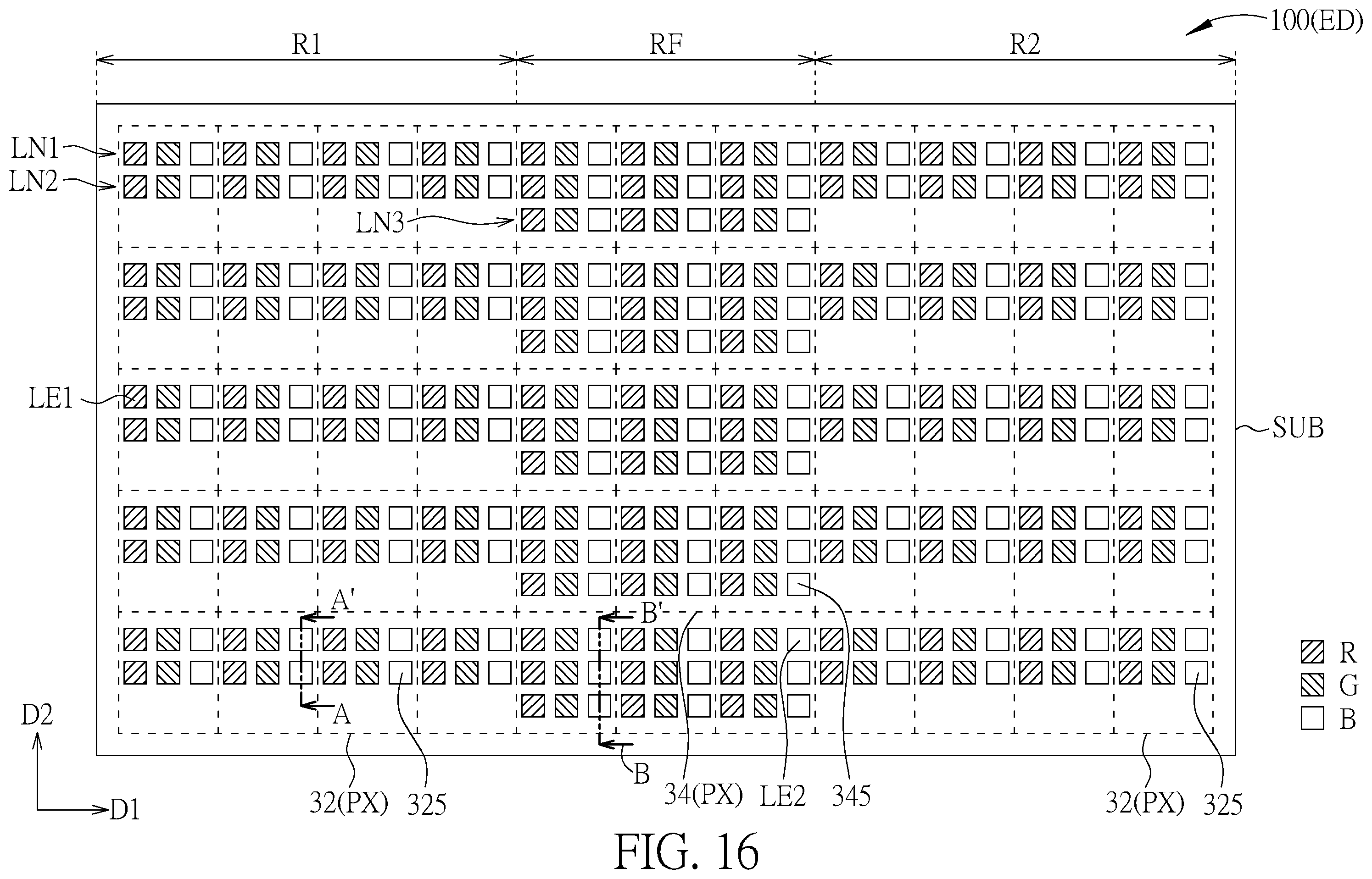 Patent US11824050 Figure 16 – Foldable display device and foldable electronic device