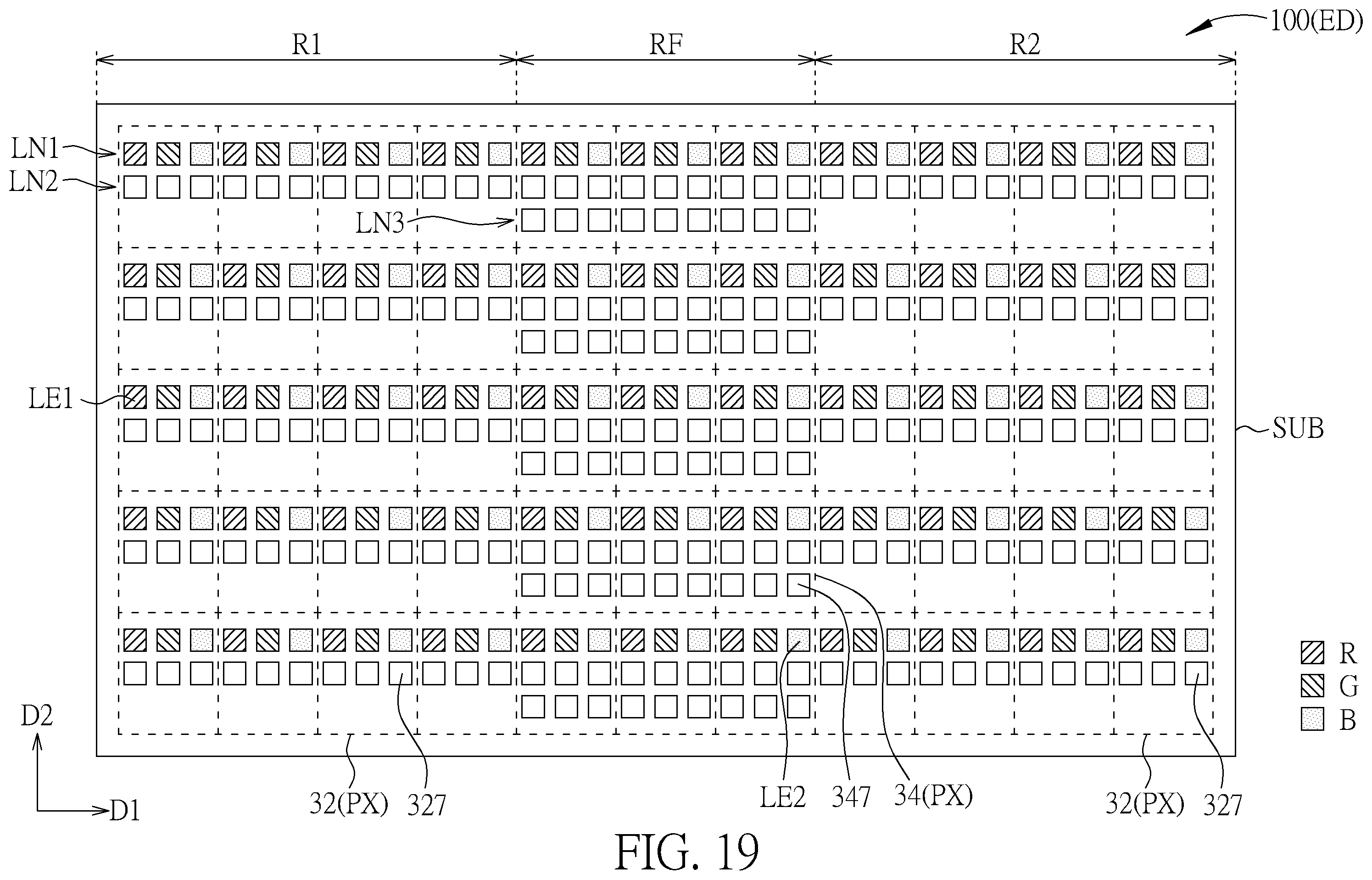 Patent US11824050 Figure 19 – Foldable display device and foldable electronic device