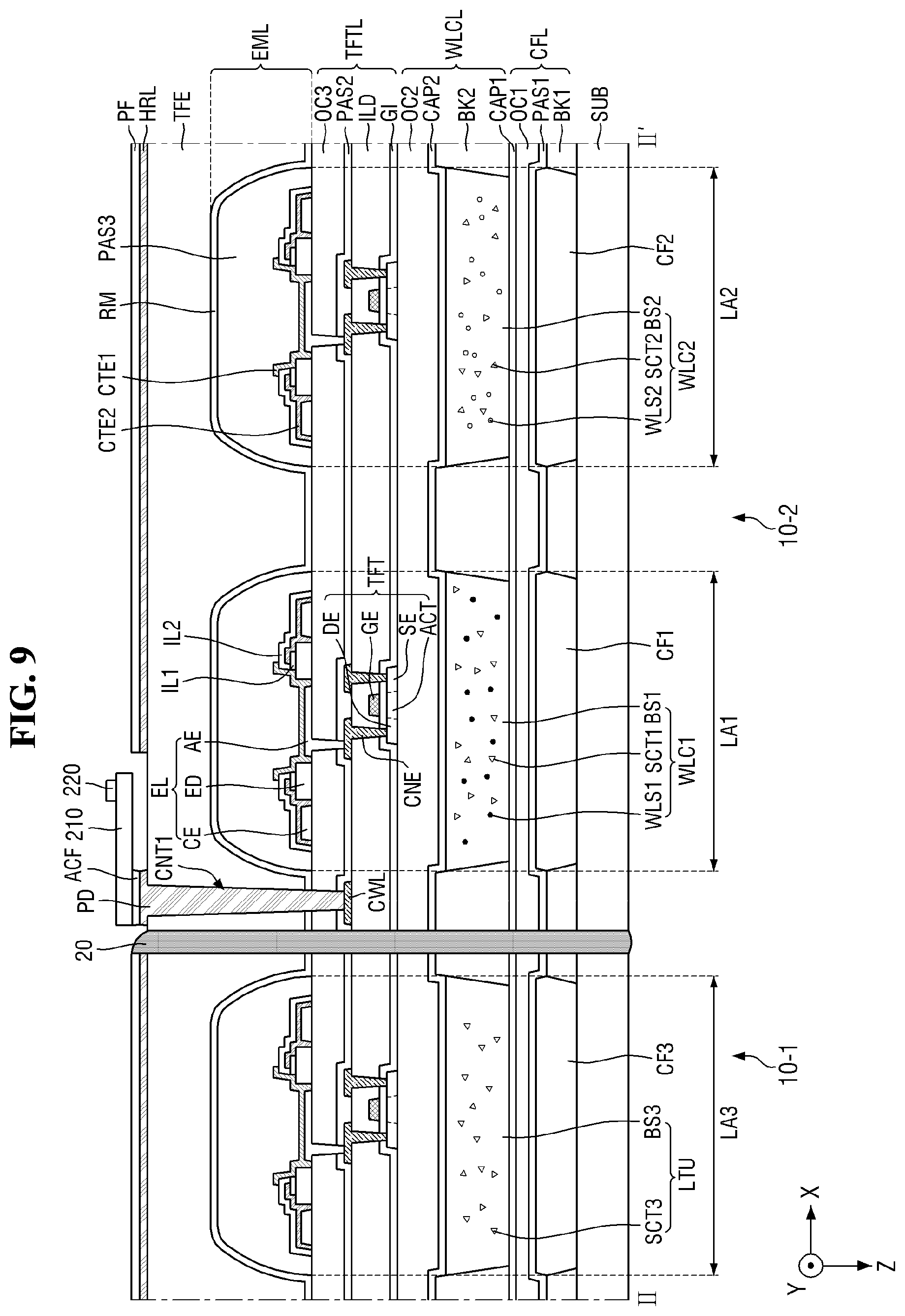 Patent US11824051 Figure 9 – Display device and tiled display device including the same