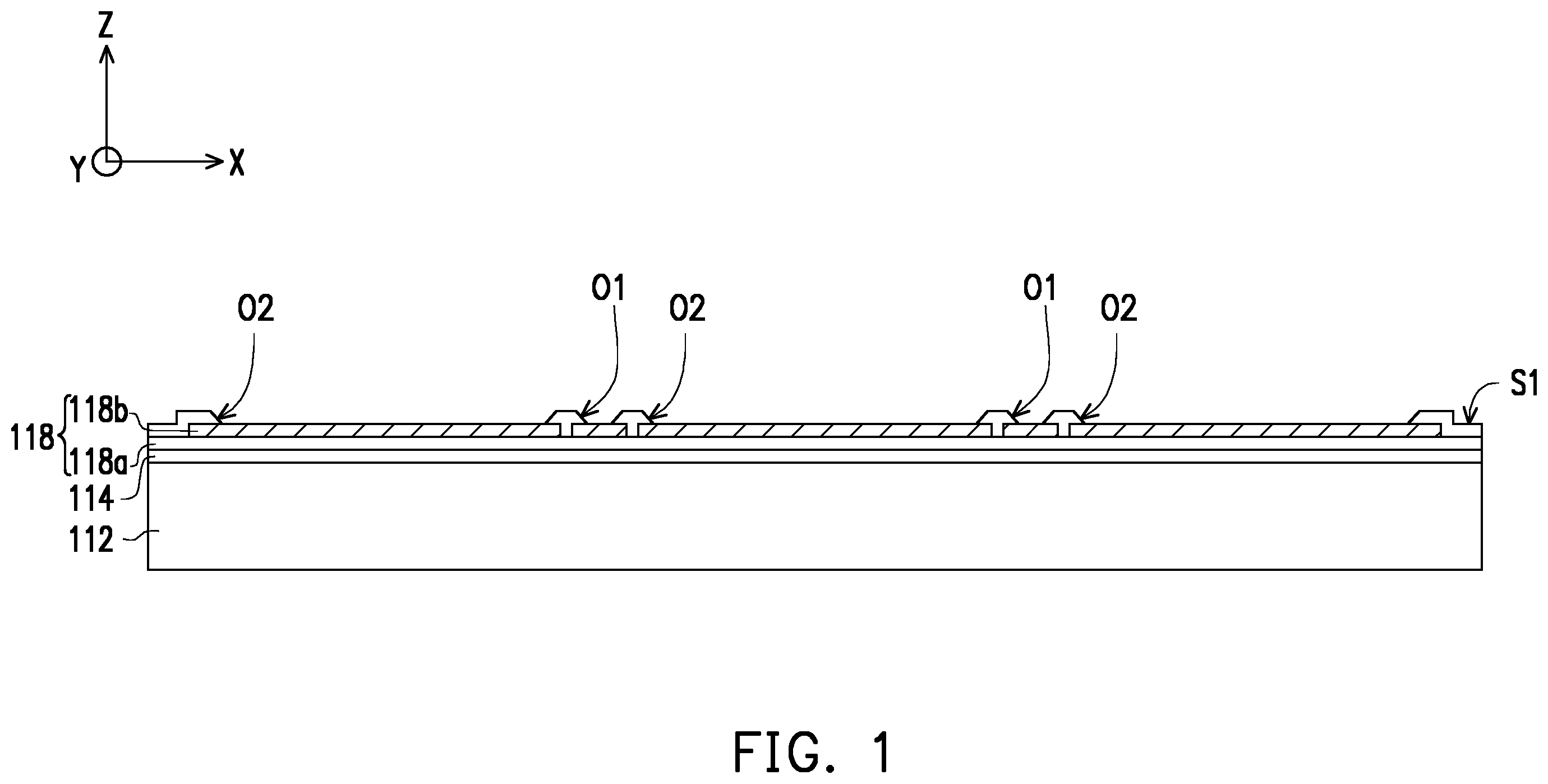 Patent US11824054 Figure 1 – Package structure