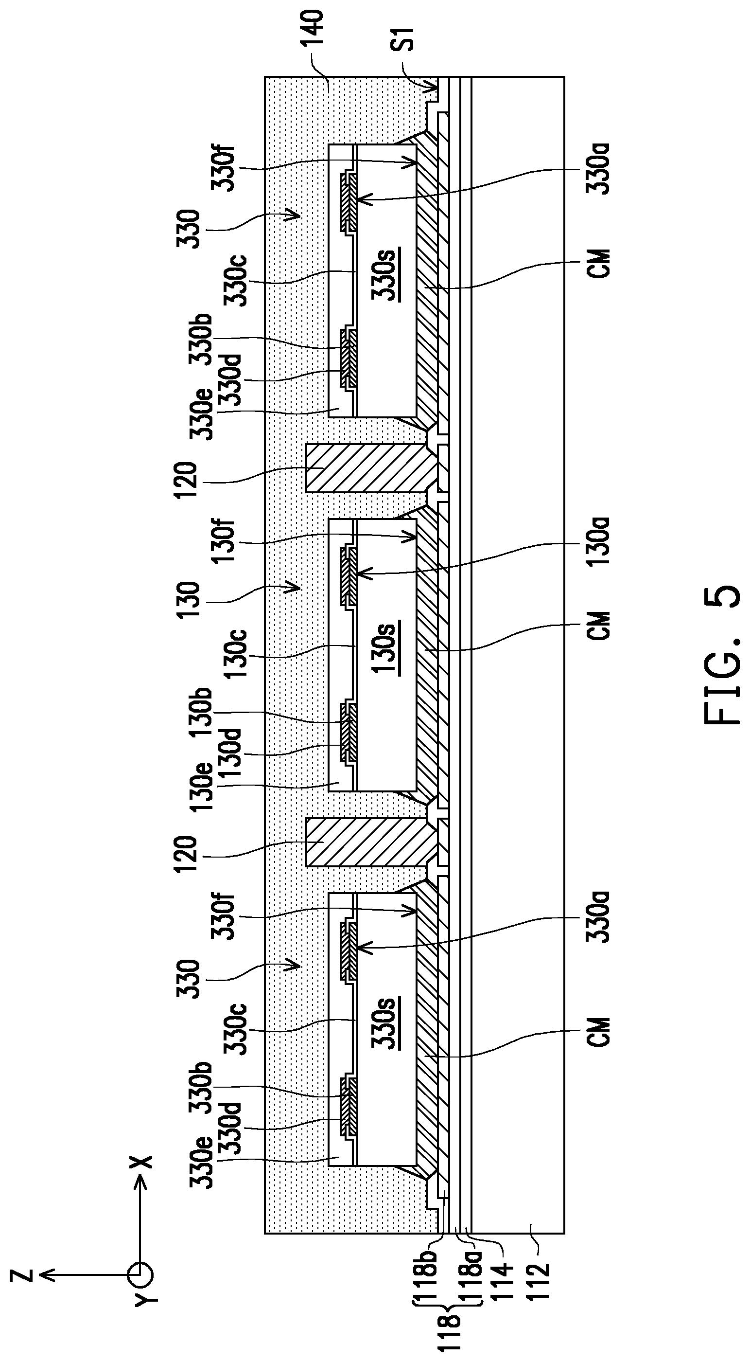 Patent US11824054 Figure 5 – Package structure