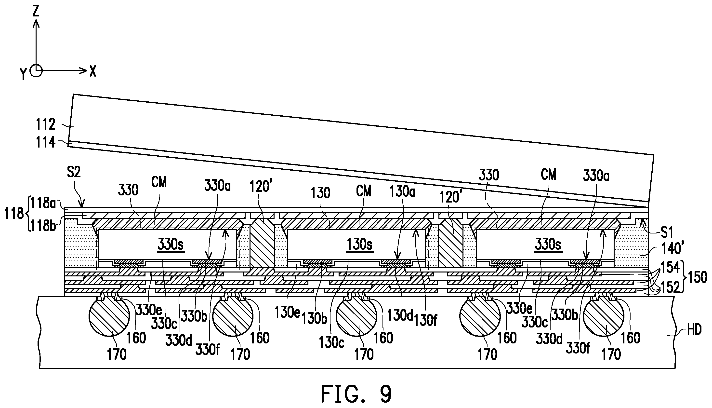 Patent US11824054 Figure 9 – Package structure