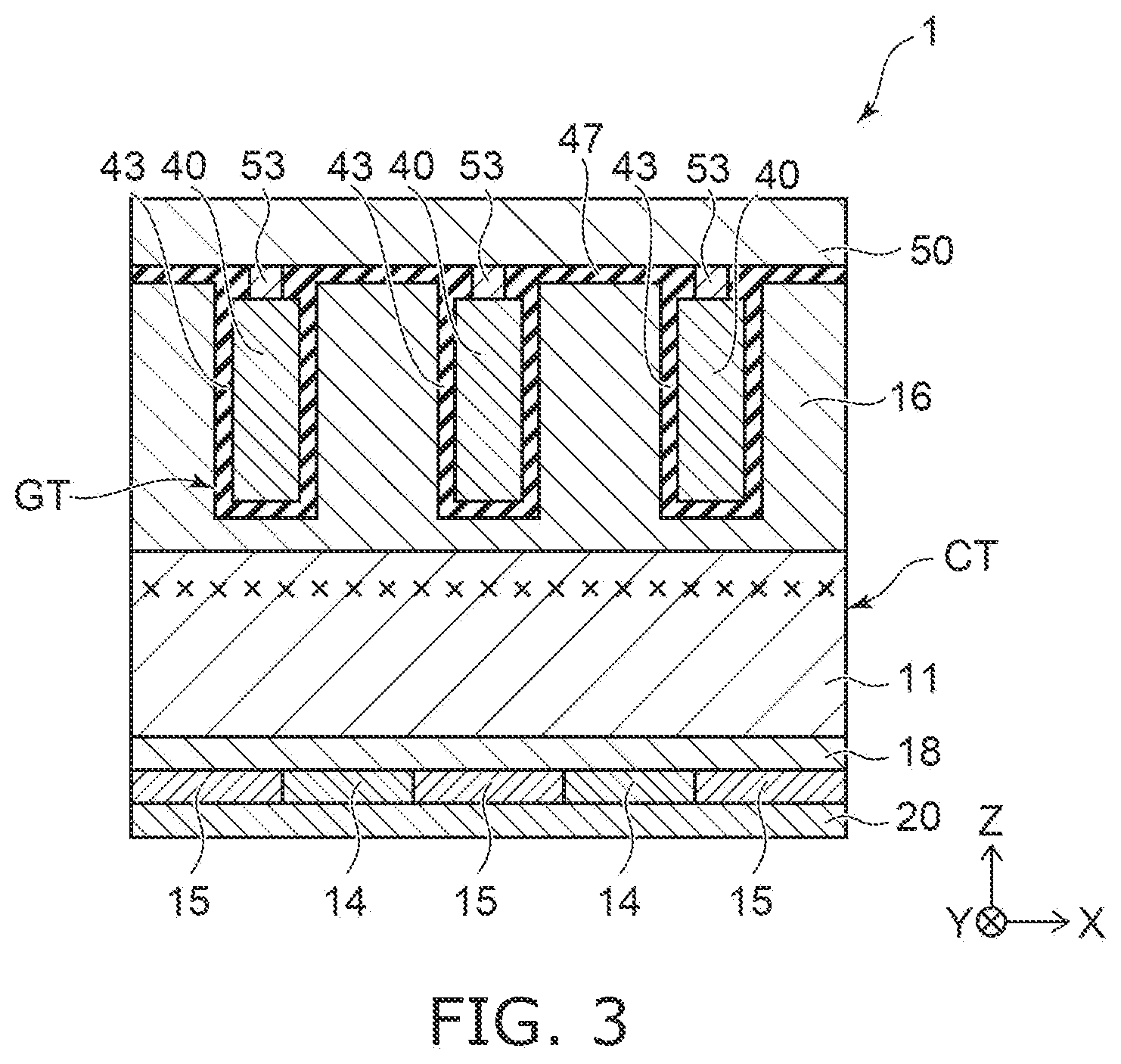 Patent US11824056 Figure 3 – Trench gate IGBT with carrier trap under the control electrode