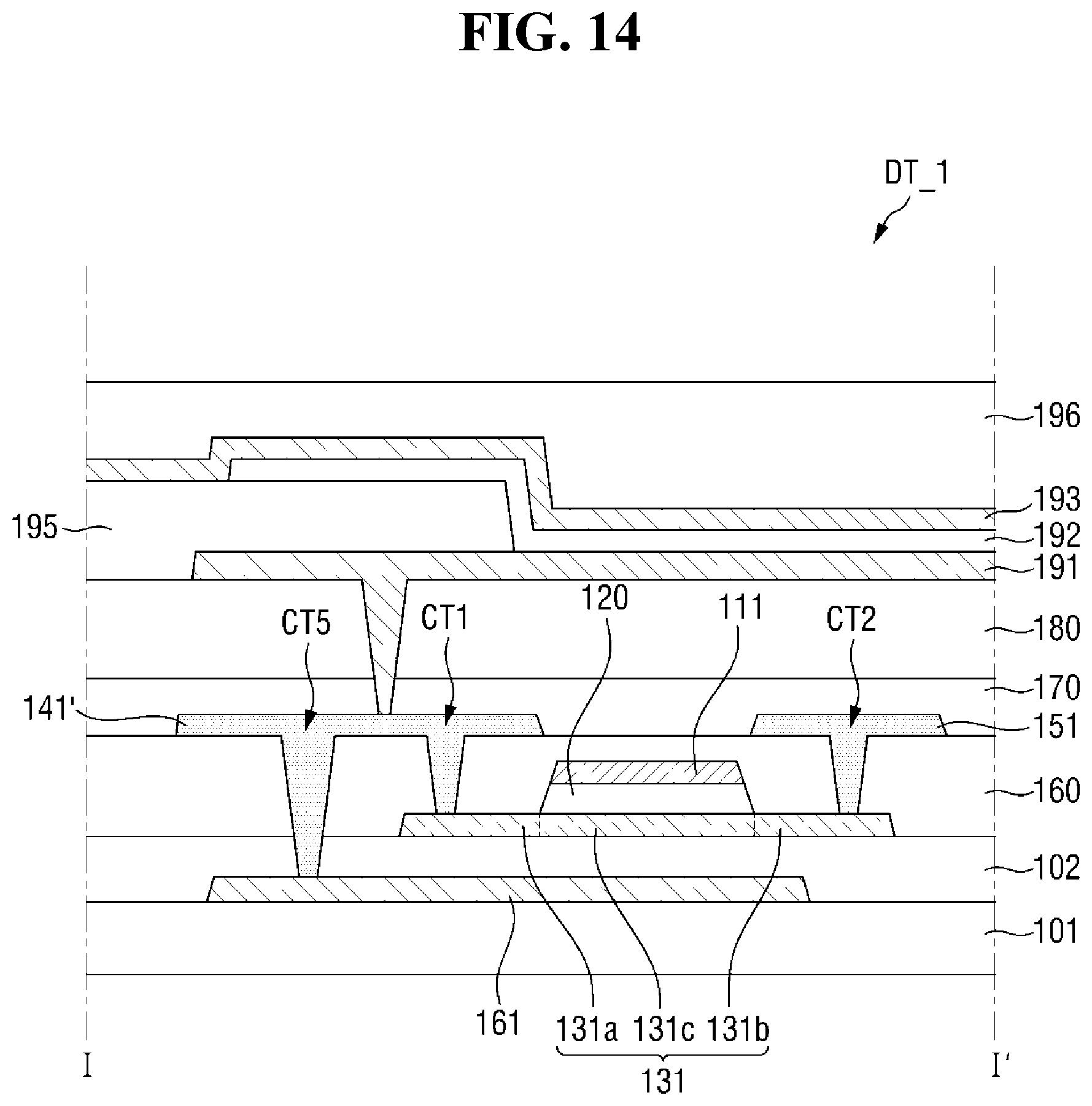 Patent US11824061 Figure 14 – Display device and method of manufacturing the same