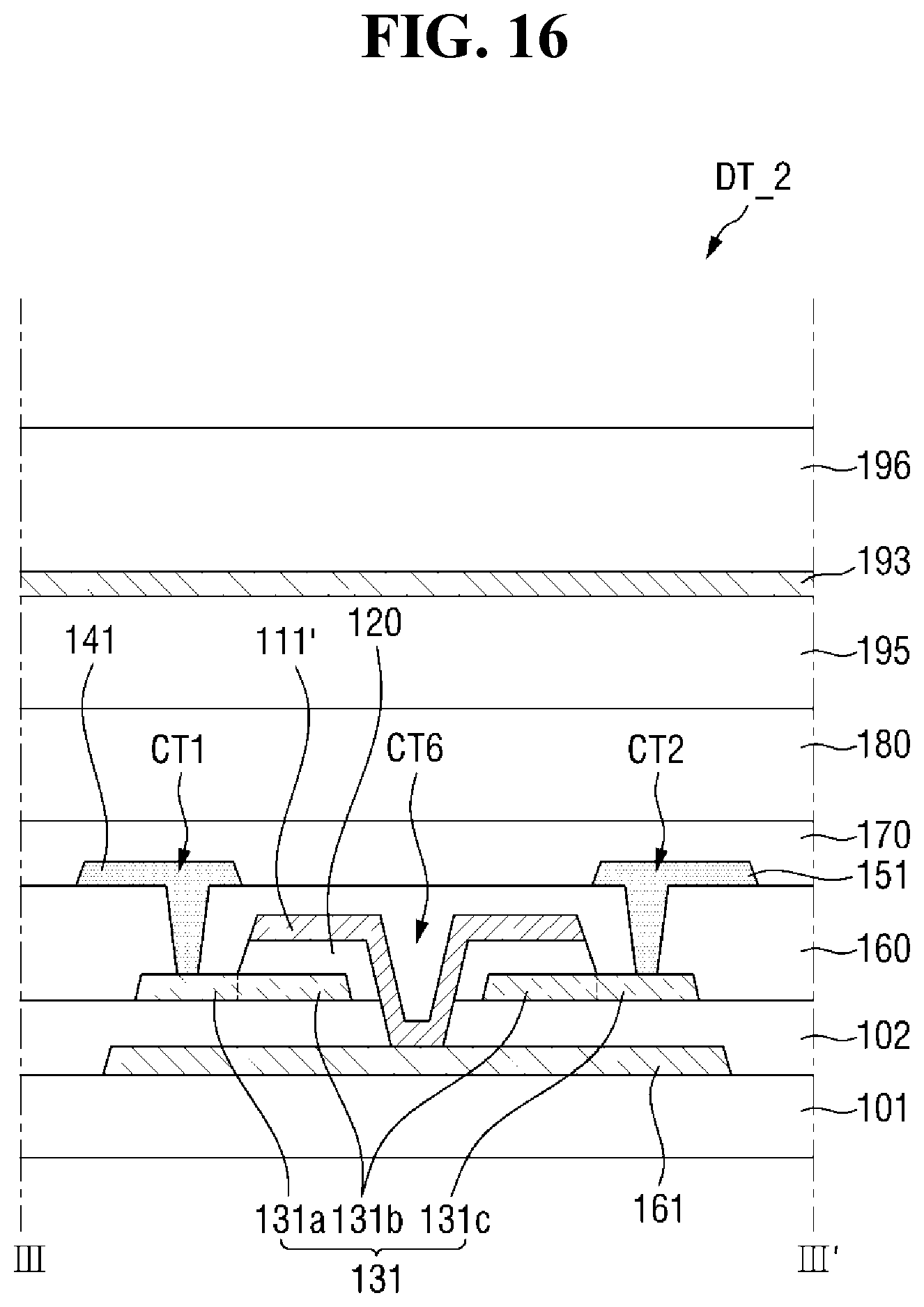 Patent US11824061 Figure 16 – Display device and method of manufacturing the same