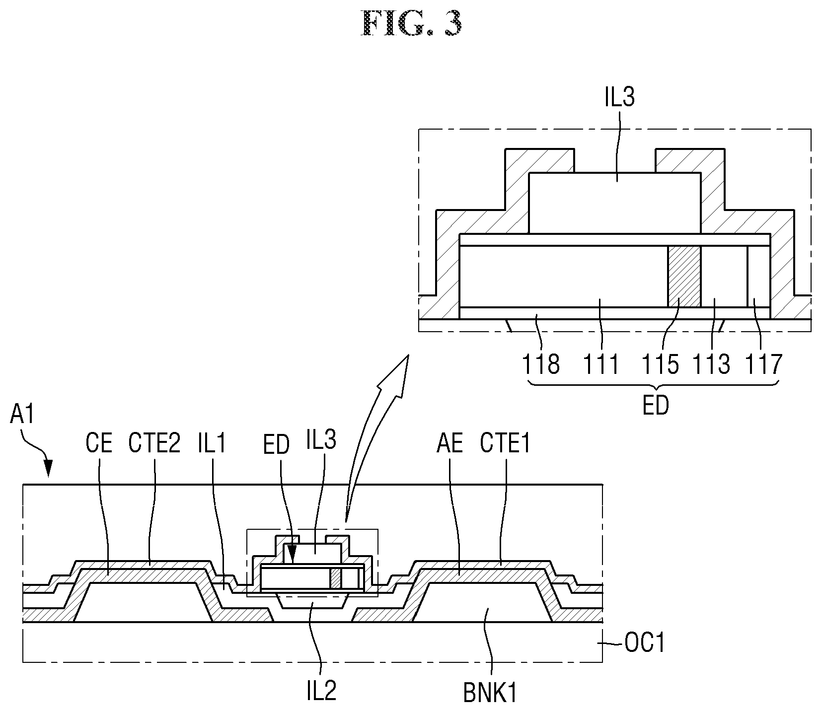Patent US11824064 Figure 3 – Display device, method of manufacturing the same, and tiled display device including the same