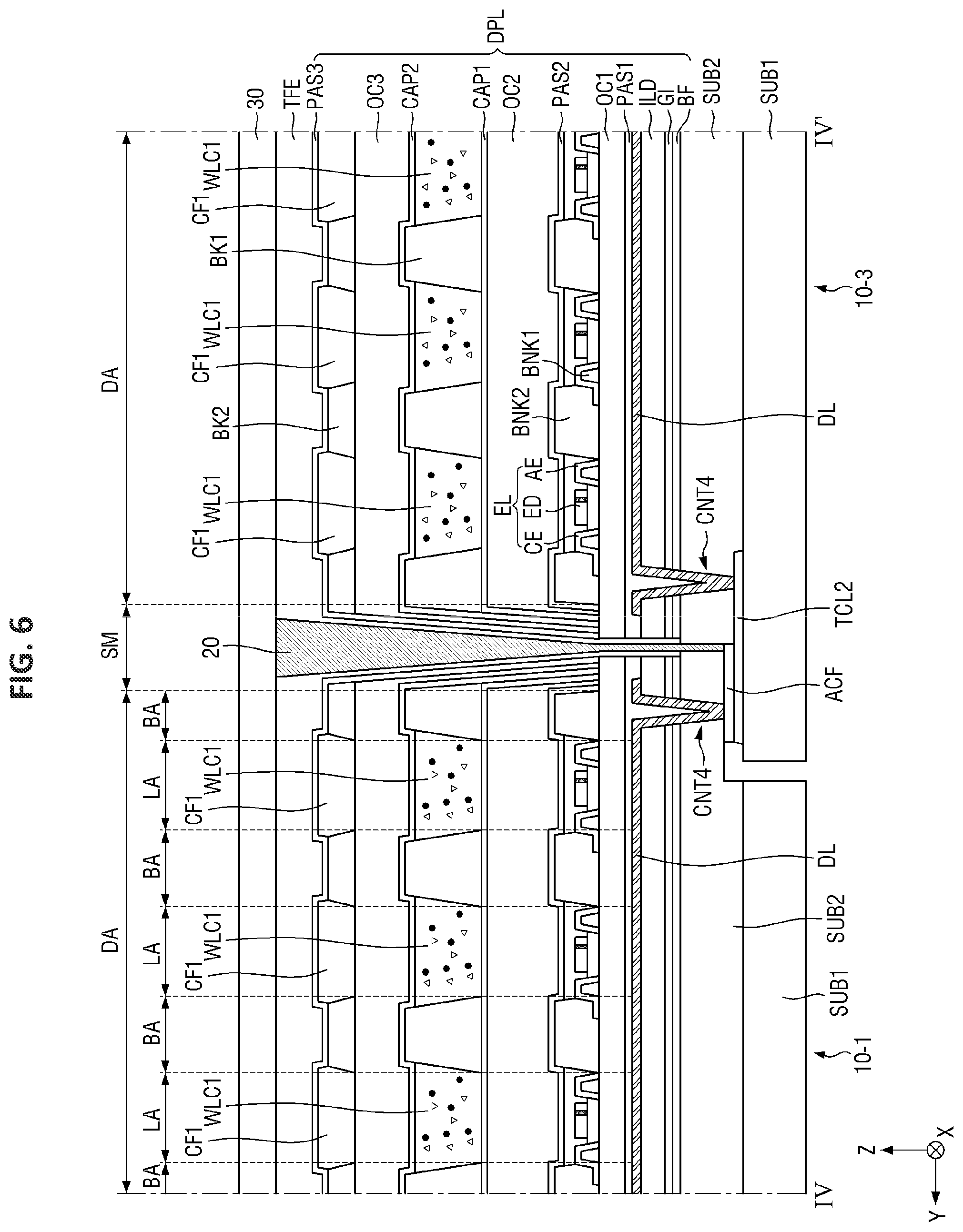 Patent US11824064 Figure 6 – Display device, method of manufacturing the same, and tiled display device including the same