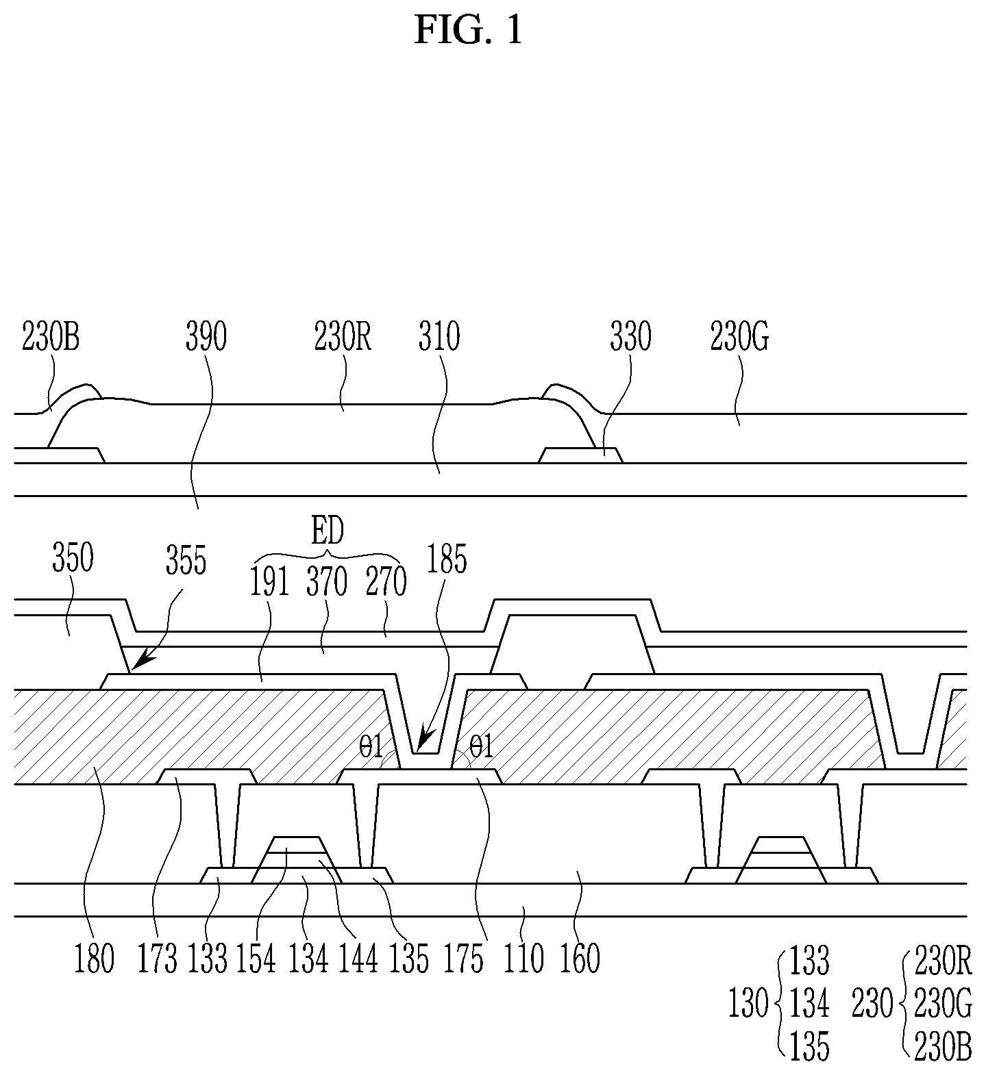 Patent US11824066 Figure 1 – Display device and manufacturing method thereof