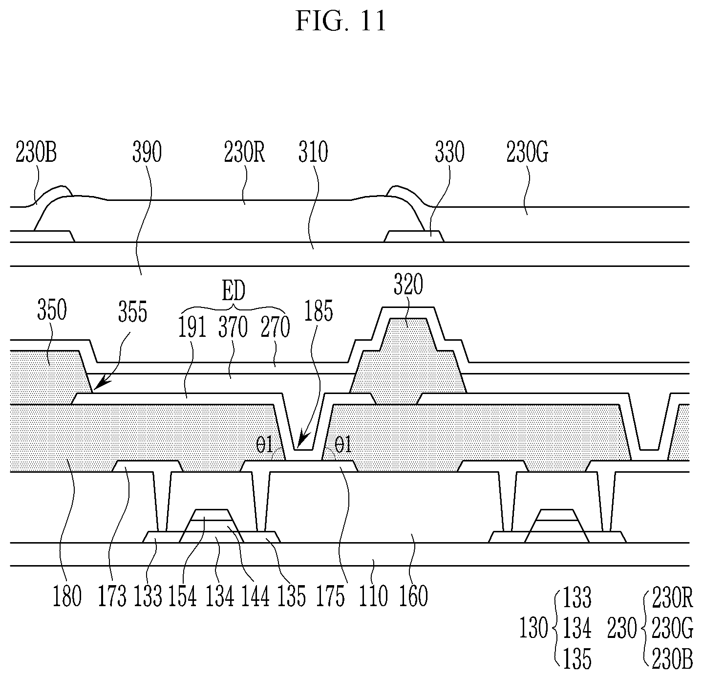 Patent US11824066 Figure 15 – Display device and manufacturing method thereof
