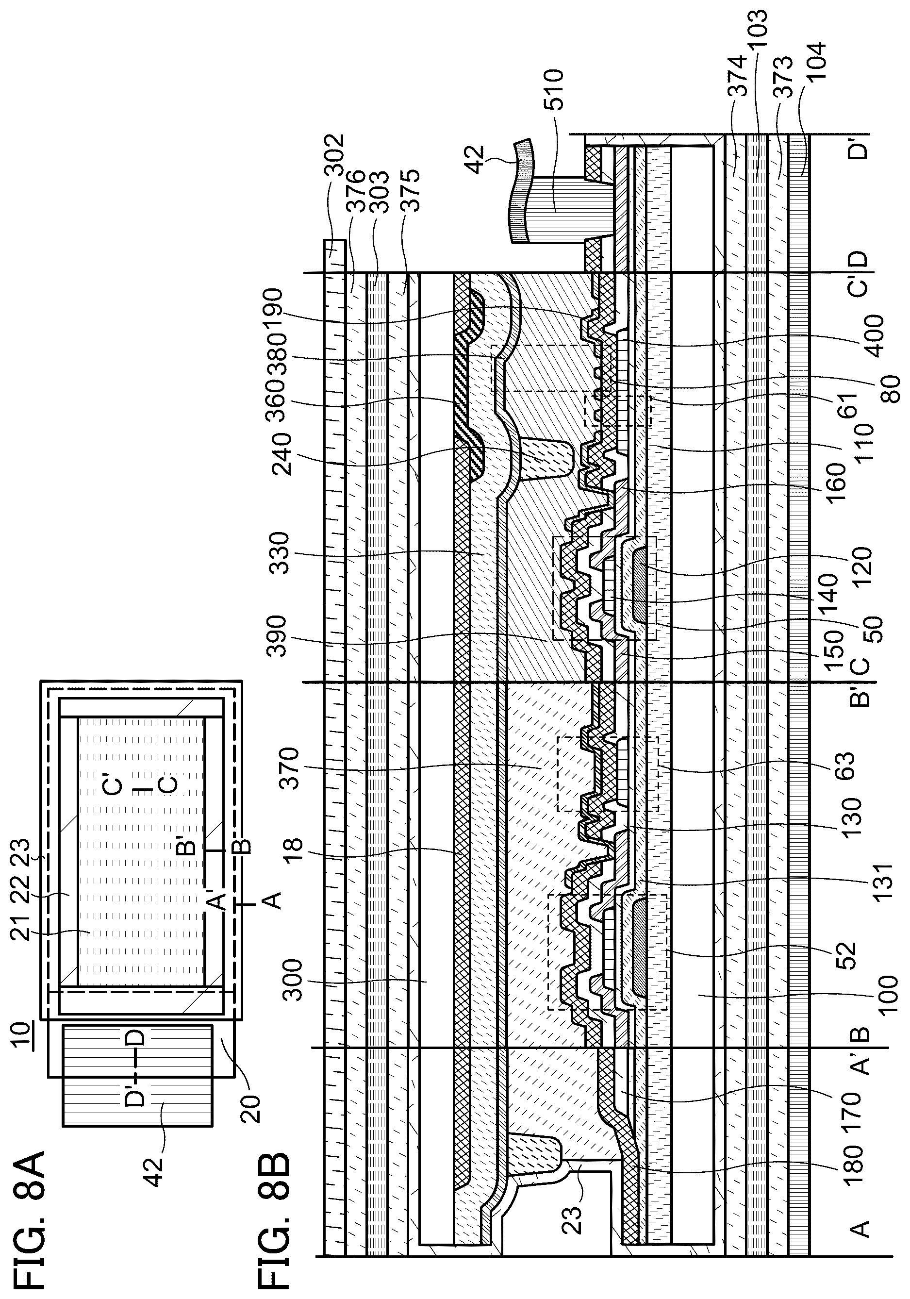 Patent US11824068 Figure 8 – Display device, manufacturing method of display device, and electronic device