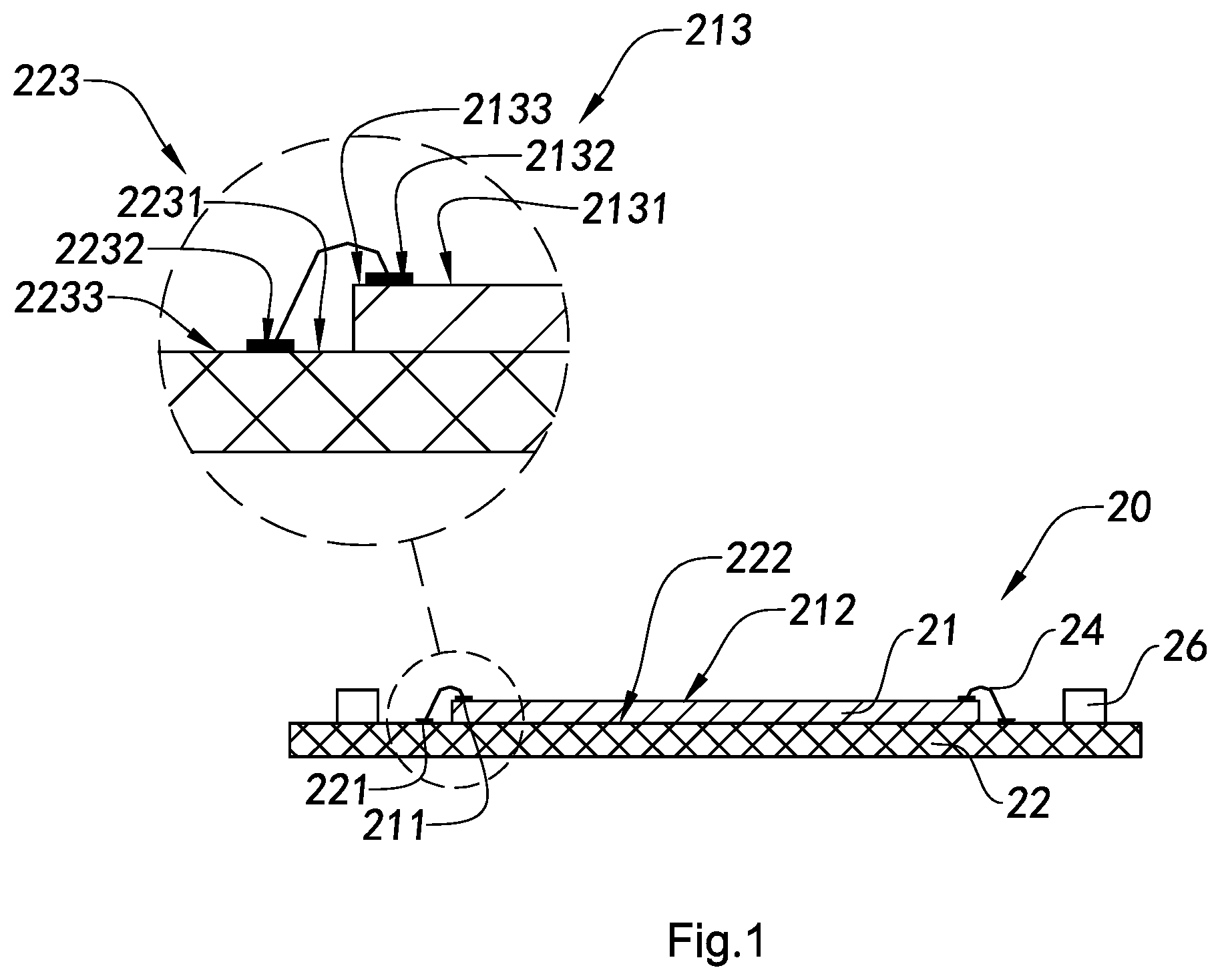 Patent US11824071 Figure 1 – Camera module and molded photosensitive assembly and manufacturing method thereof, and electronic device