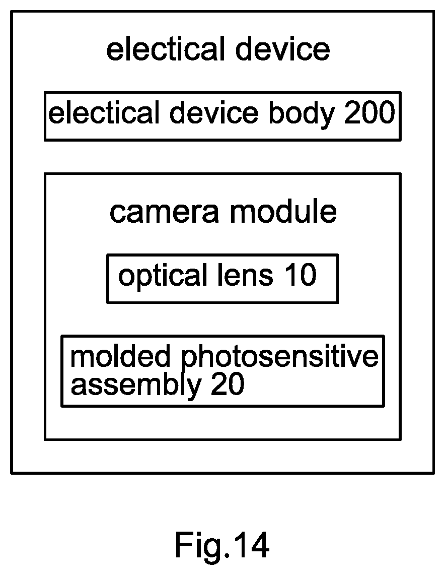 Patent US11824071 Figure 11 – Camera module and molded photosensitive assembly and manufacturing method thereof, and electronic device