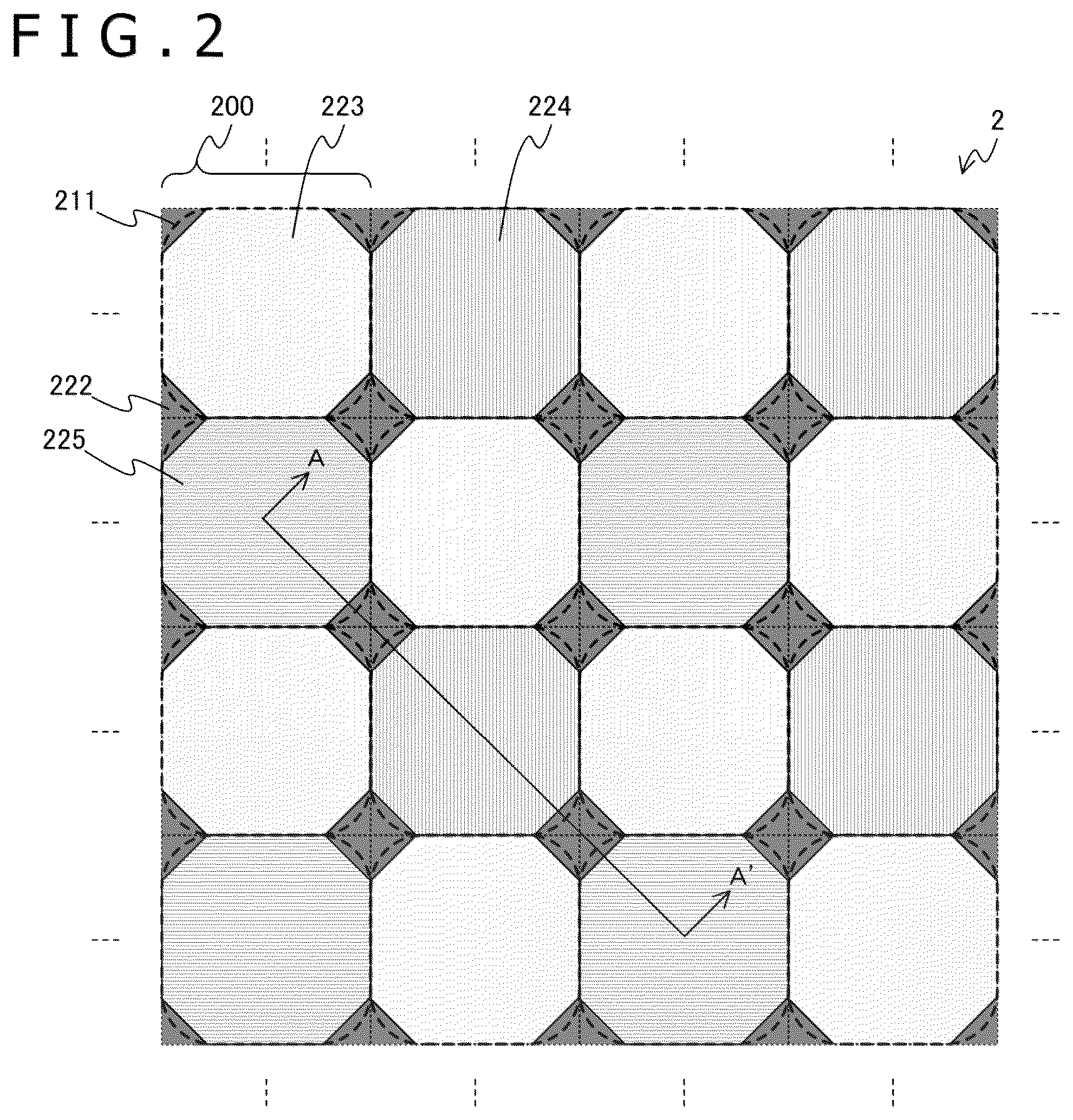Patent US11824074 Figure 2 – Imaging element and imaging apparatus including incident light attenuating section between color filters