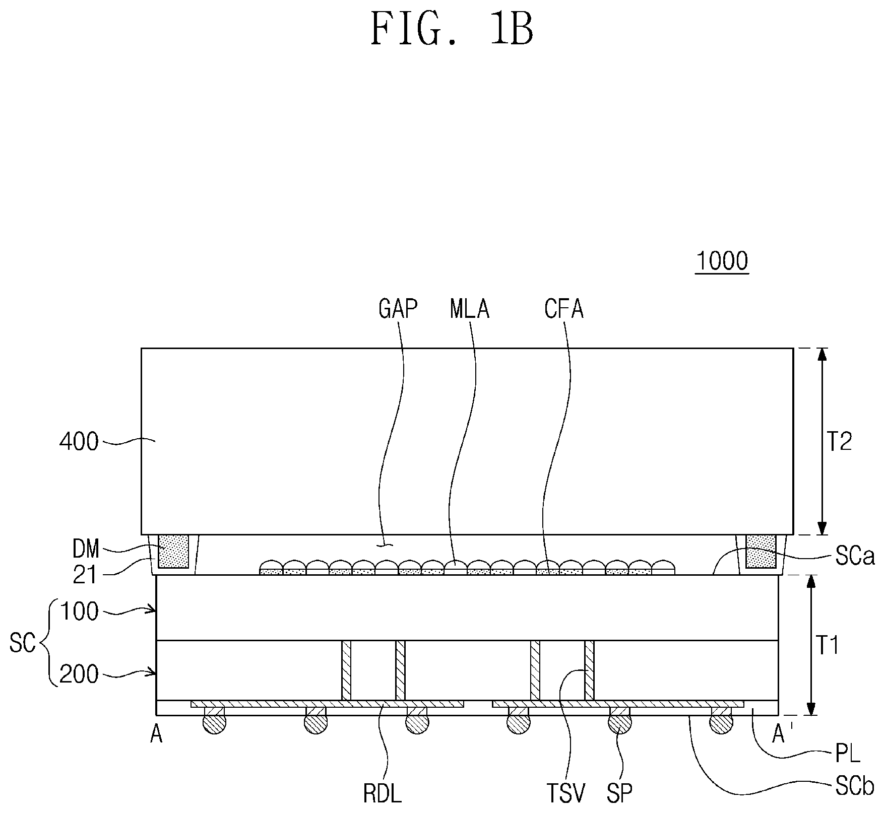 Patent US11824076 Figure 2 – Semiconductor package including an image sensor chip and a method of fabricating the same
