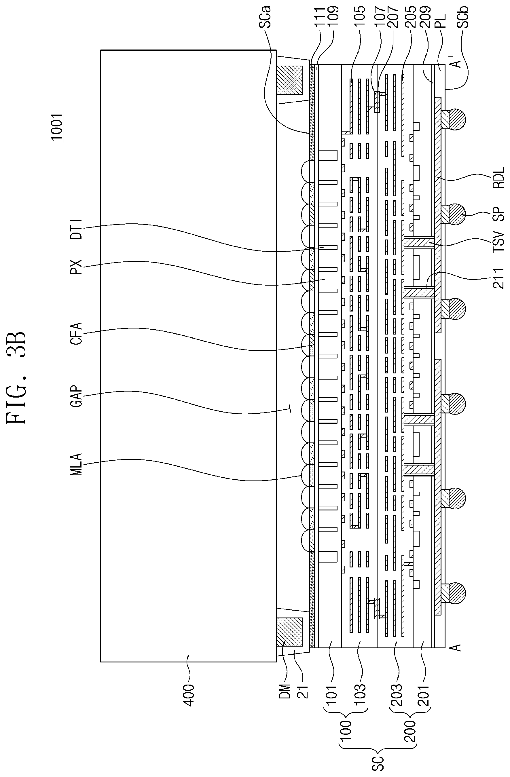 Patent US11824076 Figure 5 – Semiconductor package including an image sensor chip and a method of fabricating the same