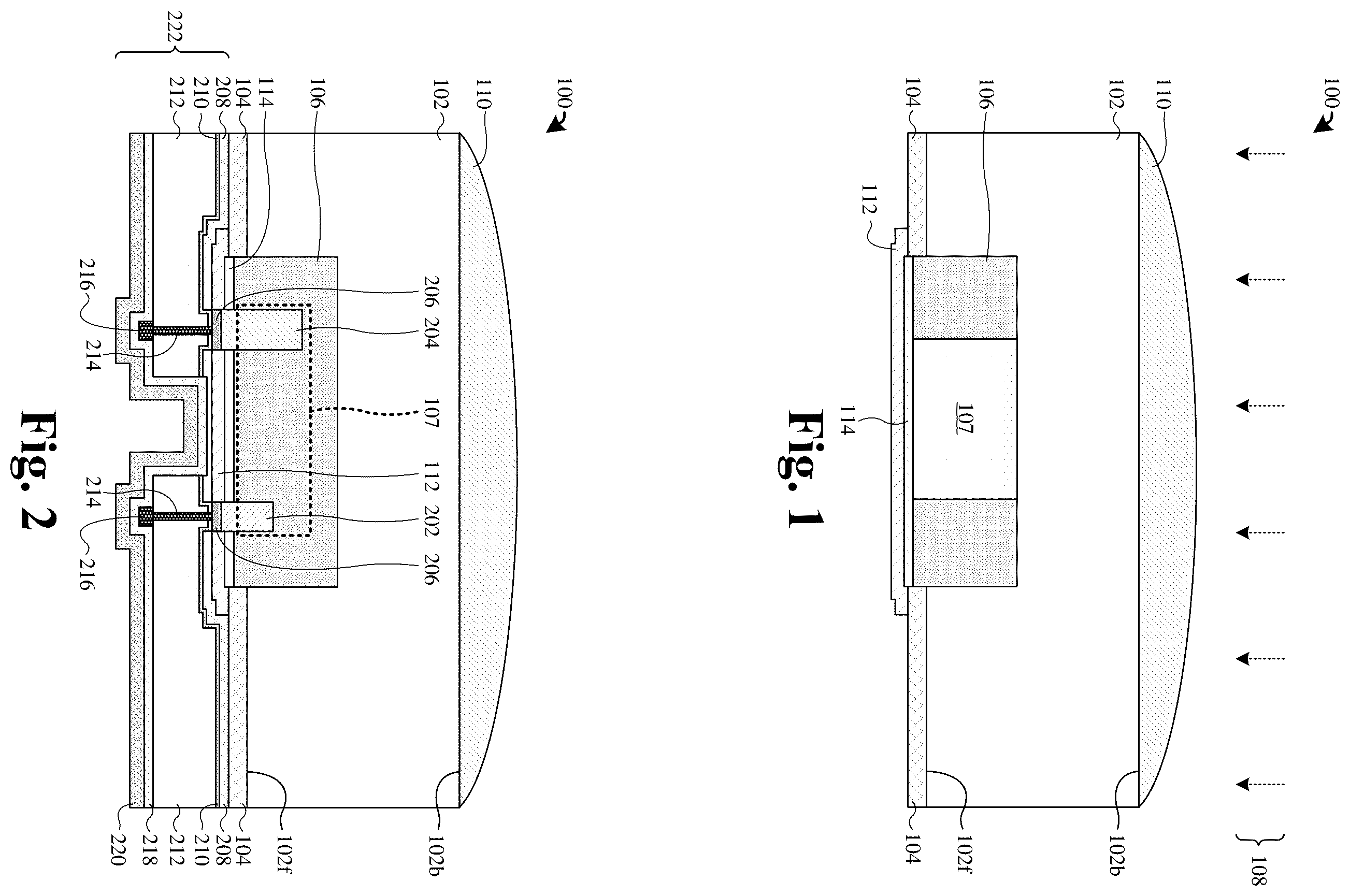Patent US11824077 Figure 1 – Capping structure to reduce dark current in image sensors