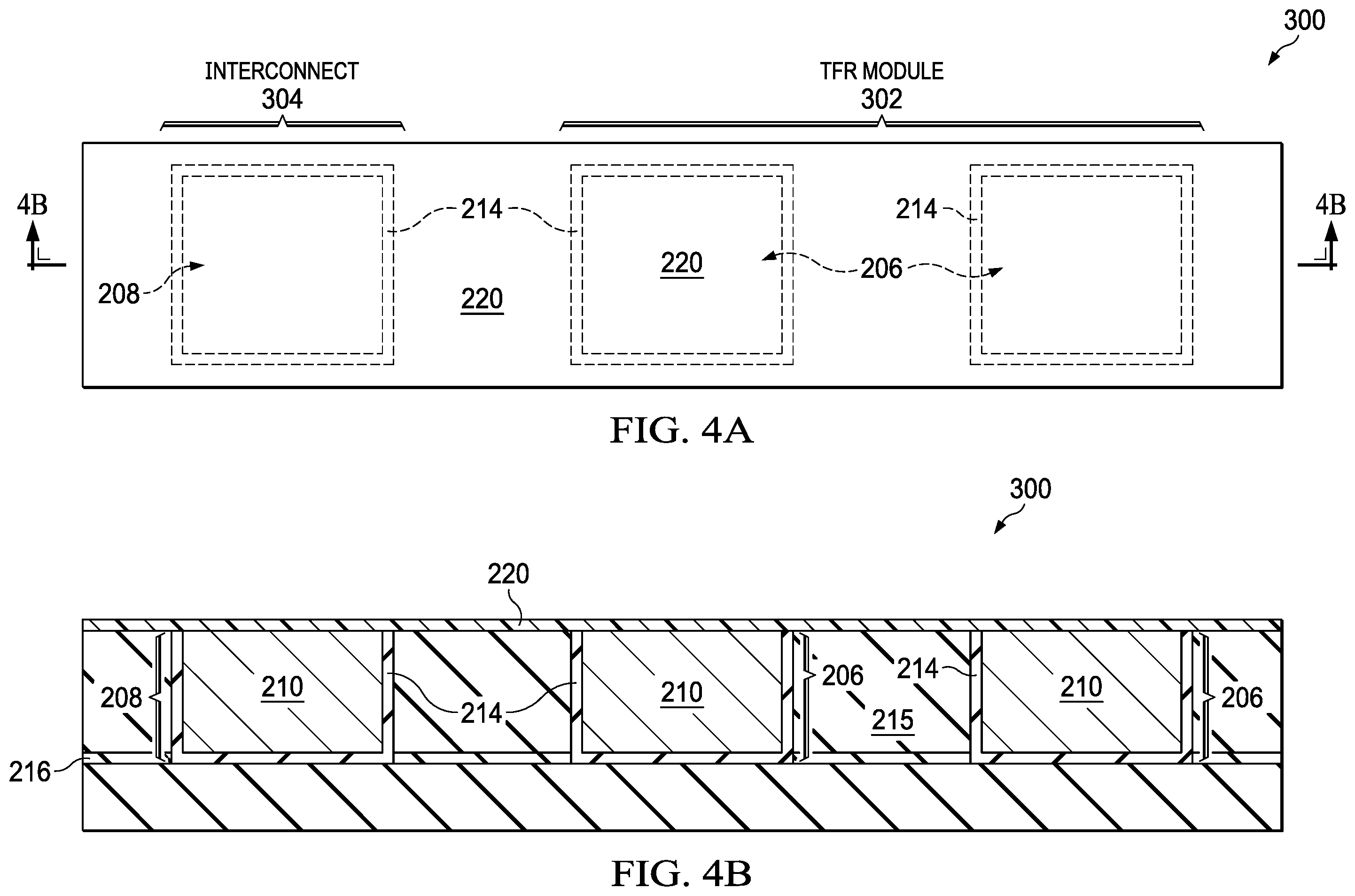 Patent US11824079 Figure 4 – Thin-film resistor (TFR) having a TFR element providing a diffusion barrier for underlying TFR heads