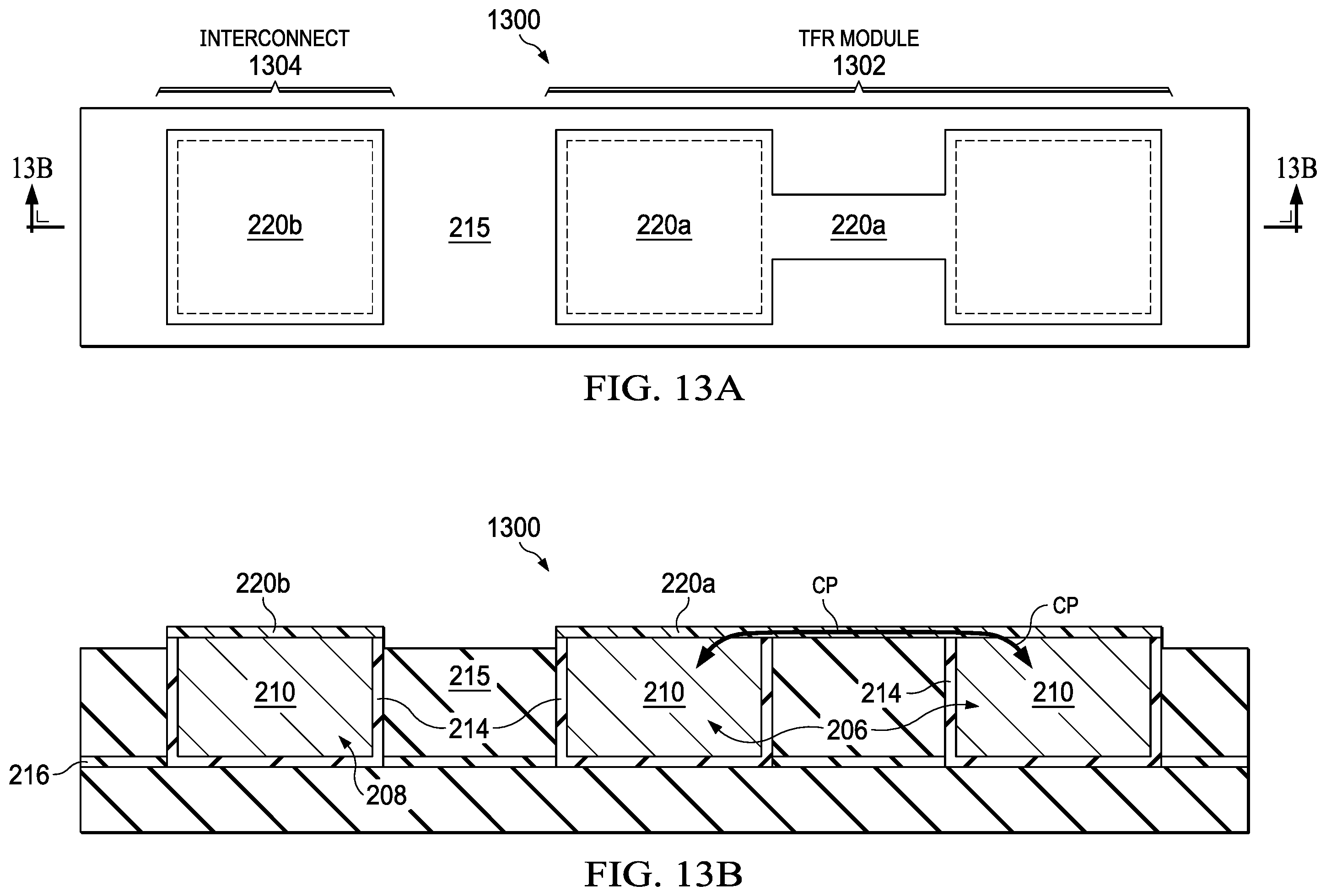 Patent US11824079 Figure 13 – Thin-film resistor (TFR) having a TFR element providing a diffusion barrier for underlying TFR heads